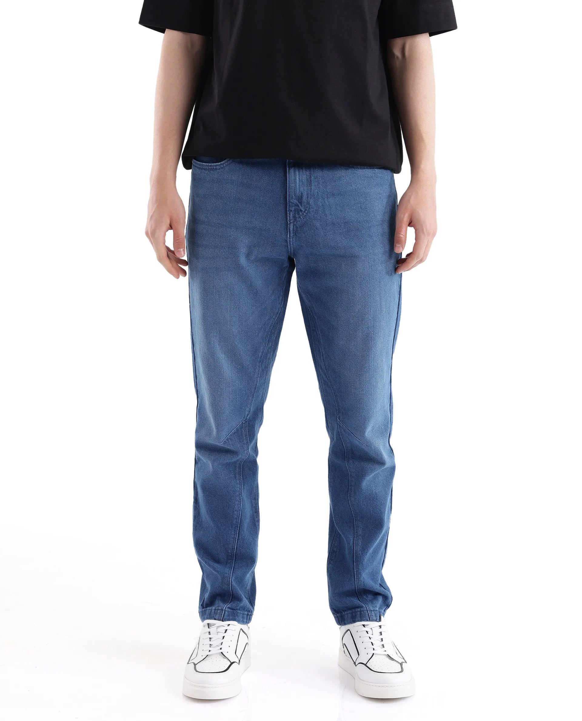 Rare Rabbit Men's Kobet Blue Cotton Fabric Plain Jeans - view 9