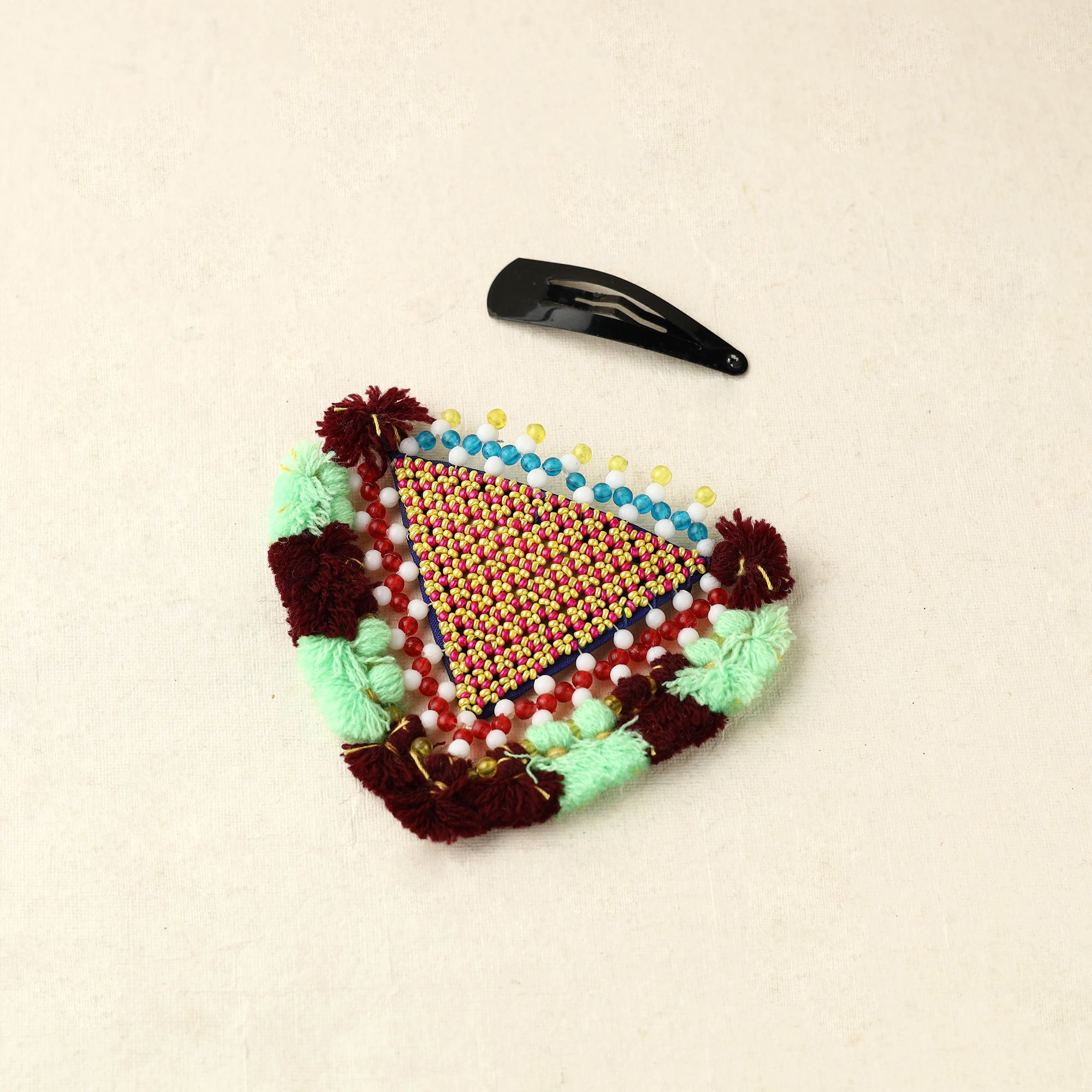 KACHCHH JI CHHAAP Beadwork Hair Clip with Tassels (Single) by Hodka Girls 54