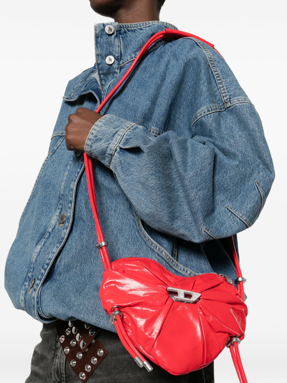 Diesel Scrunch-D Heart shoulder bag – Calf Leather 100% - view 4