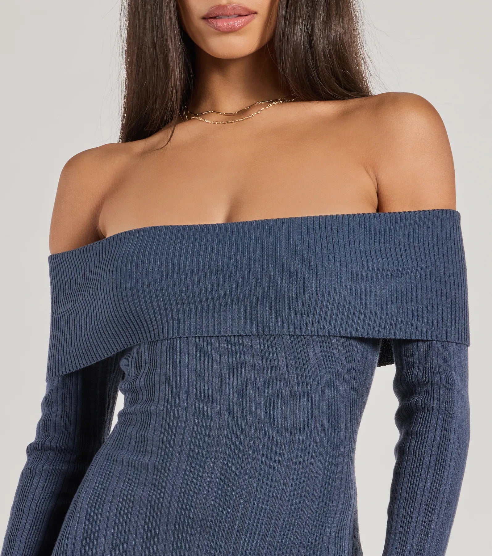 Windsor Chic Choice Knit Off-The-Shoulder Maxi Dress - view 3