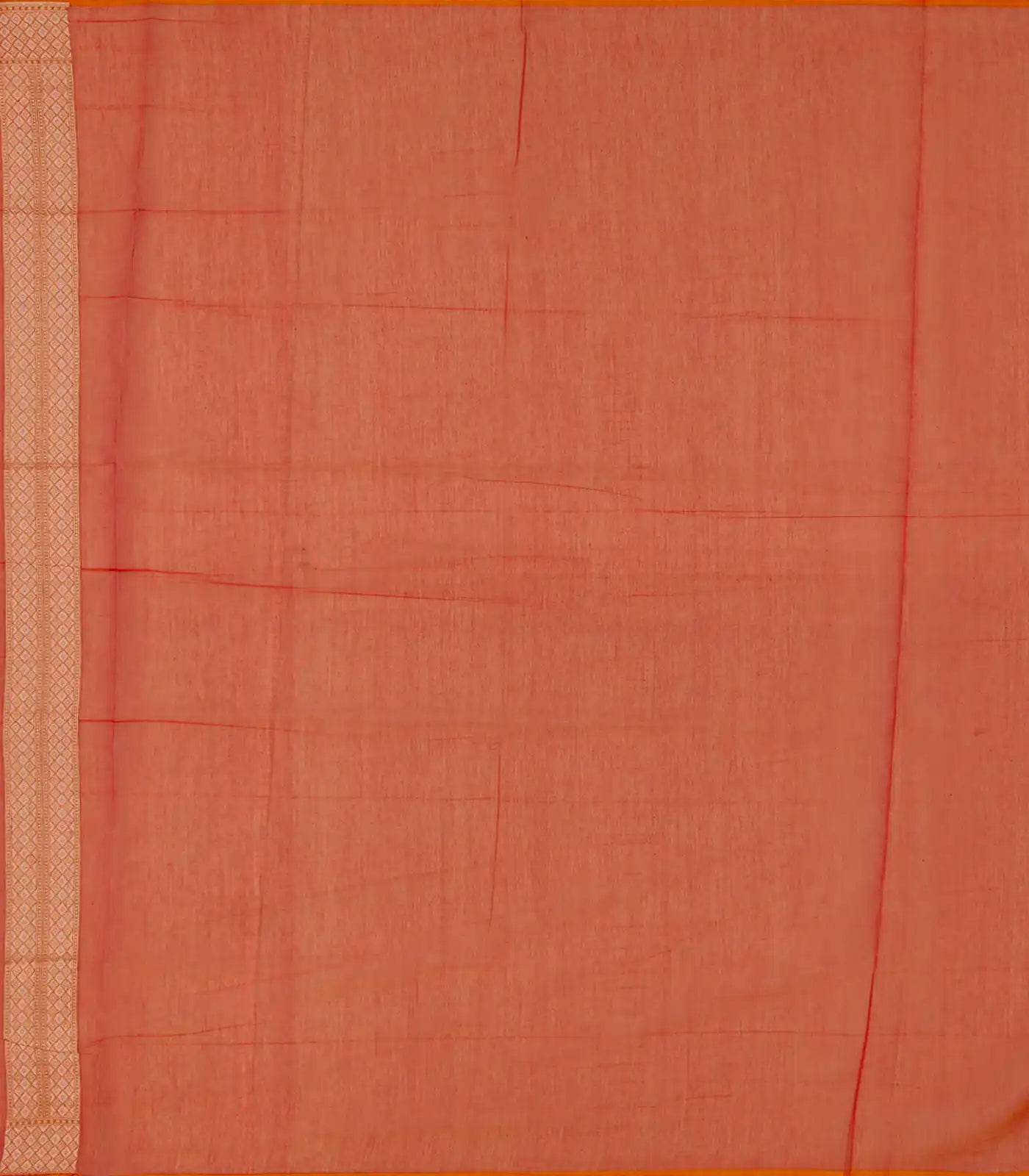 RmKV Dark Peach Blended Banarasi Cotton Saree With Floral Motifs-Dark Peach - view 4