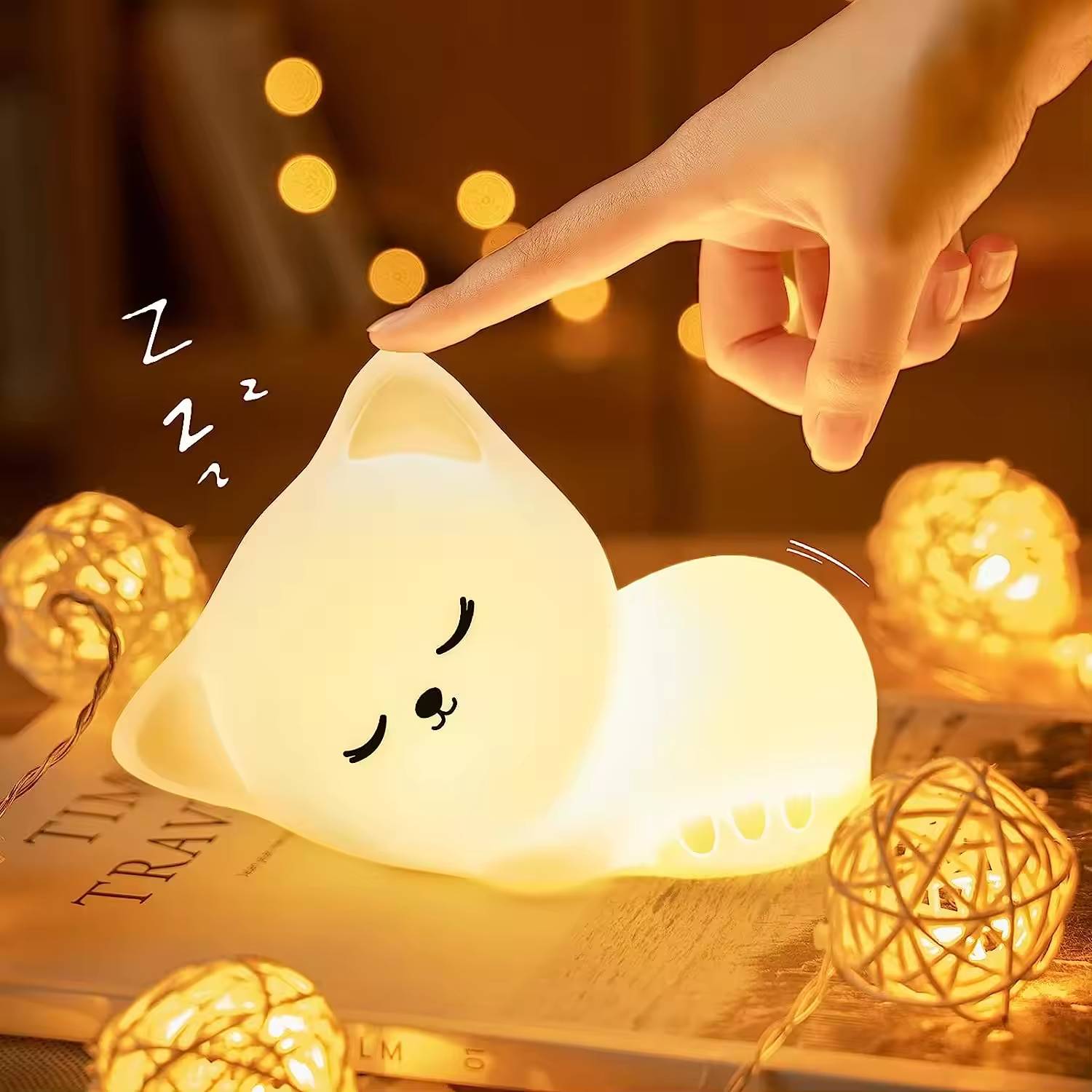 Peeperly Cozy Baby Cat LED Night Lamp – No Color