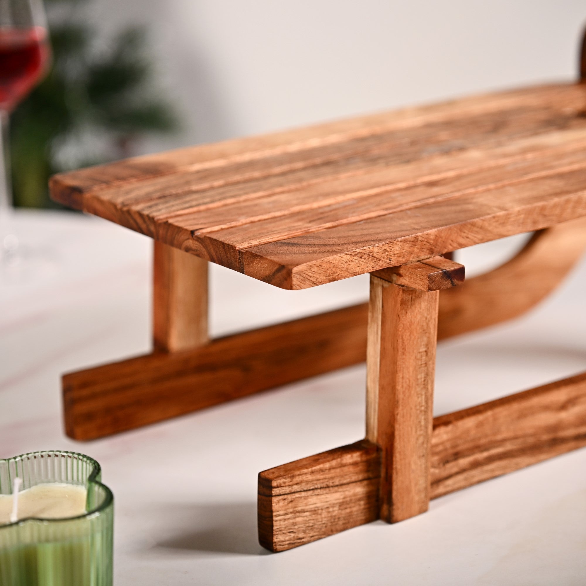 Nestasia Sledge Acacia Wood Serving Platter Riser - view 9
