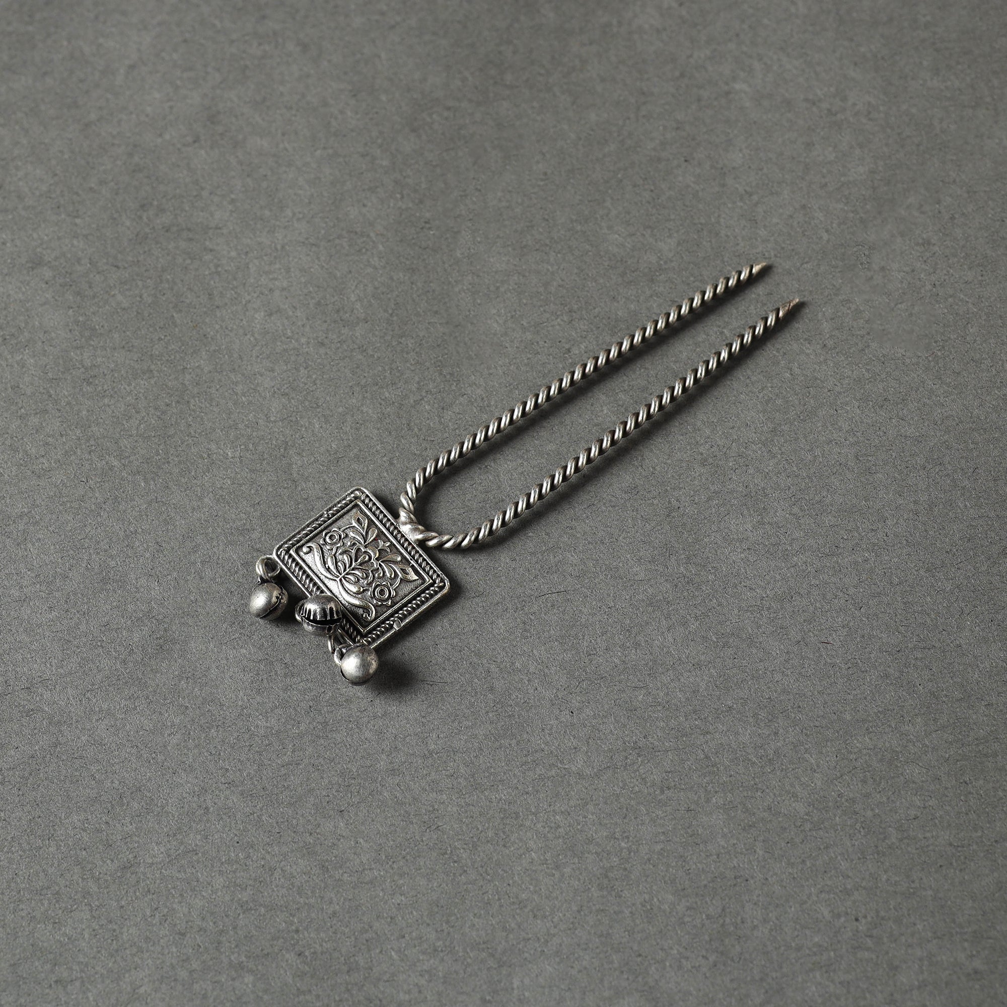 WHITE RIVER STORIES Antique Silver Finish Oxidised Brass Base Juda Pin