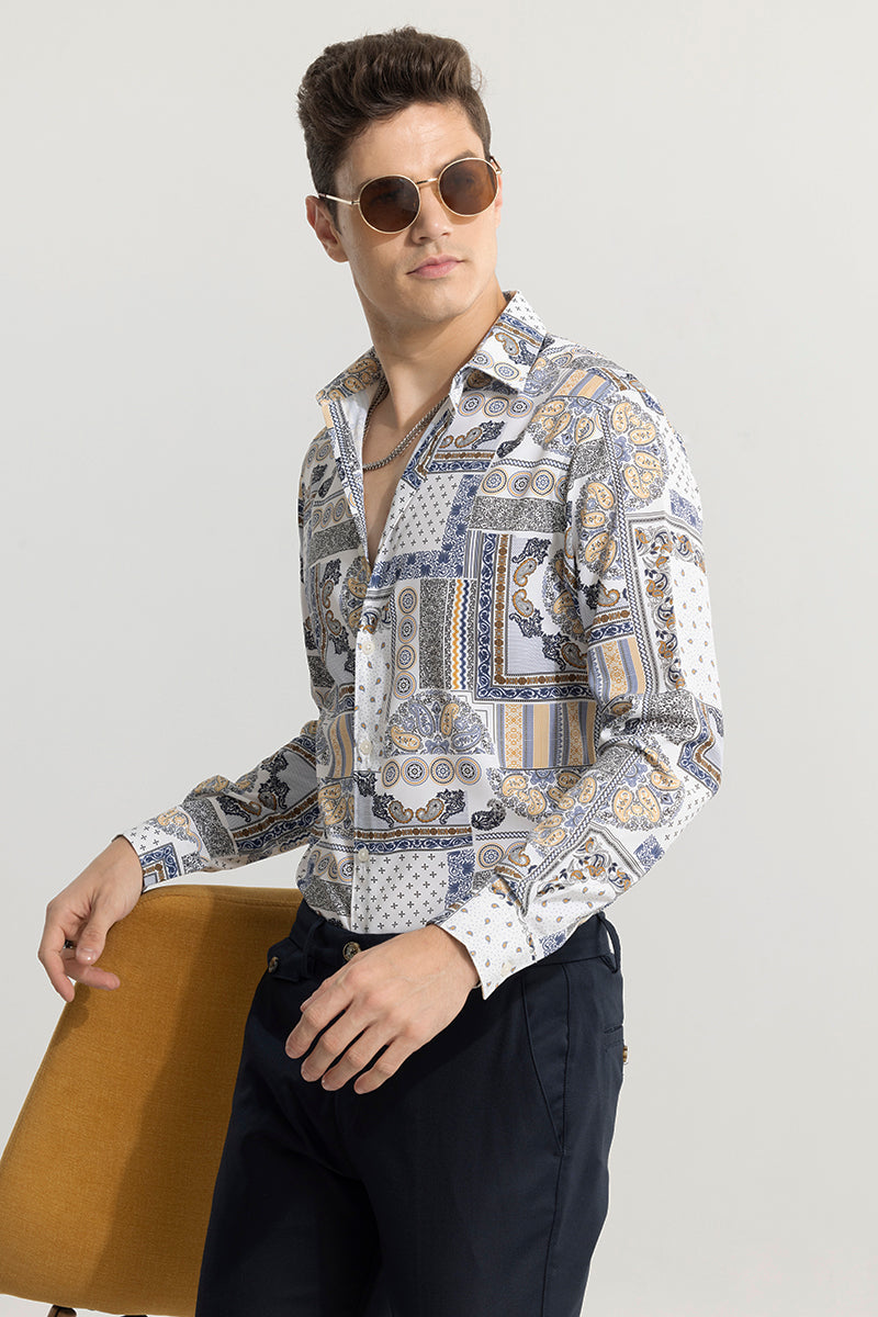 SNITCH EthnoElegance Blue Shirt