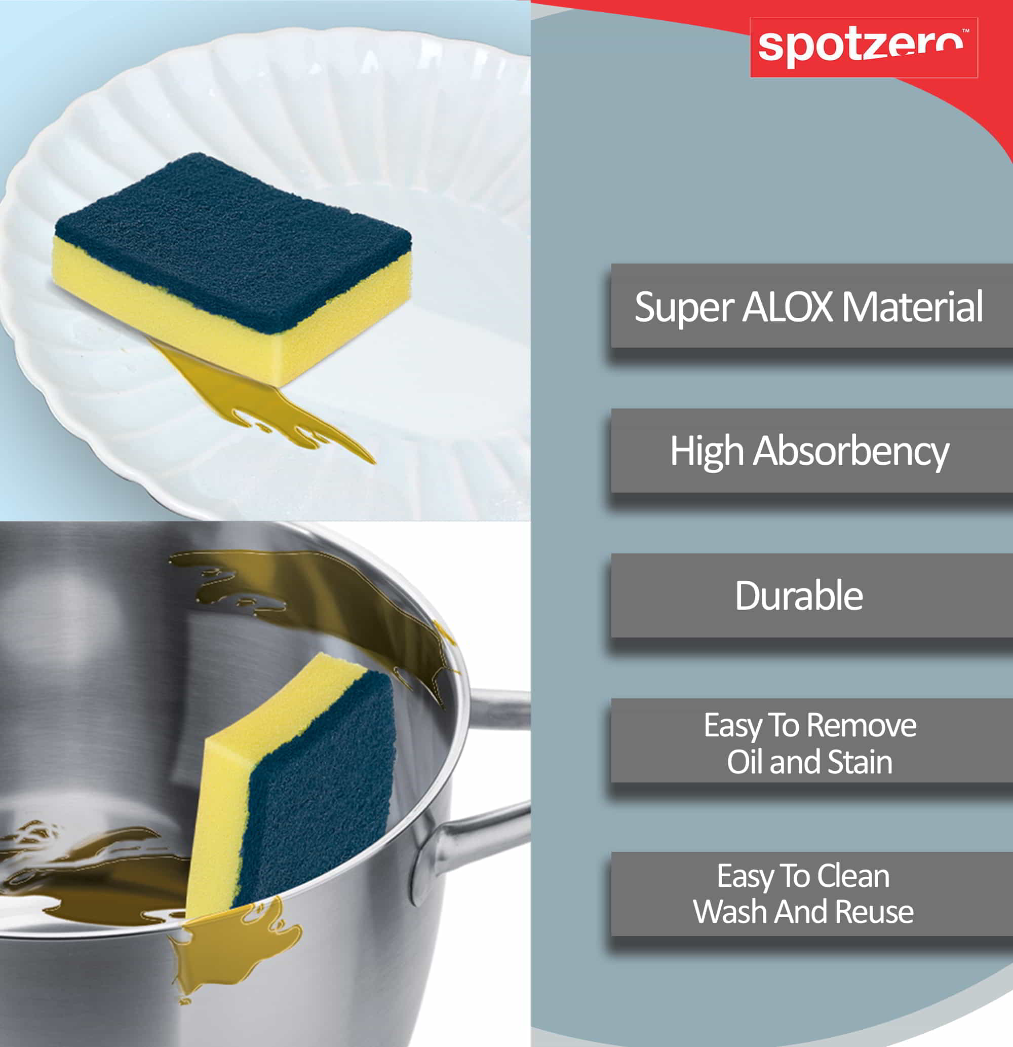 Antibac Power Of Blue Sponge & Scru (Spotzero by Milton) - view 2