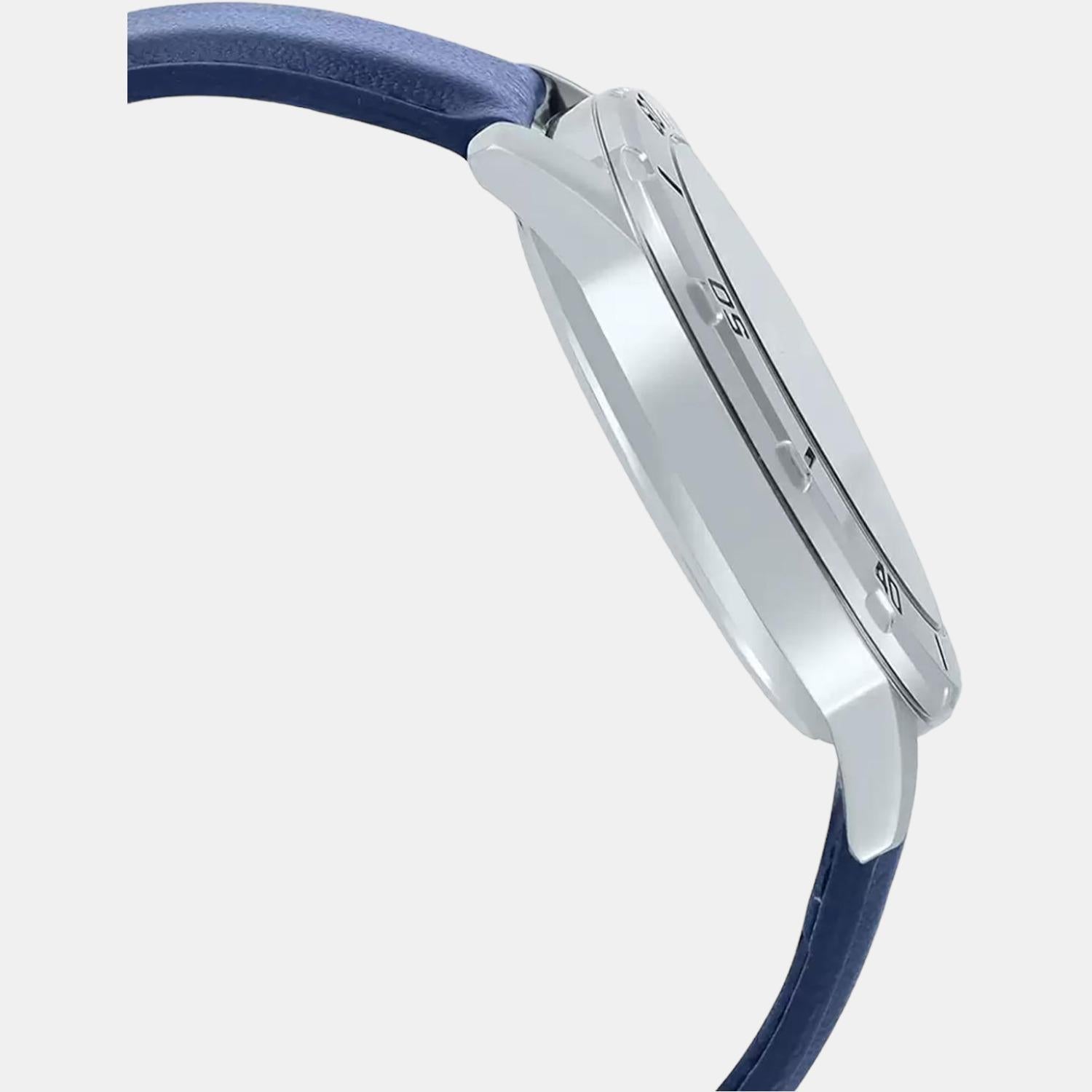 Casio Enticer Men Quartz Blue Dial Analog Leather Watch A1737 - view 4