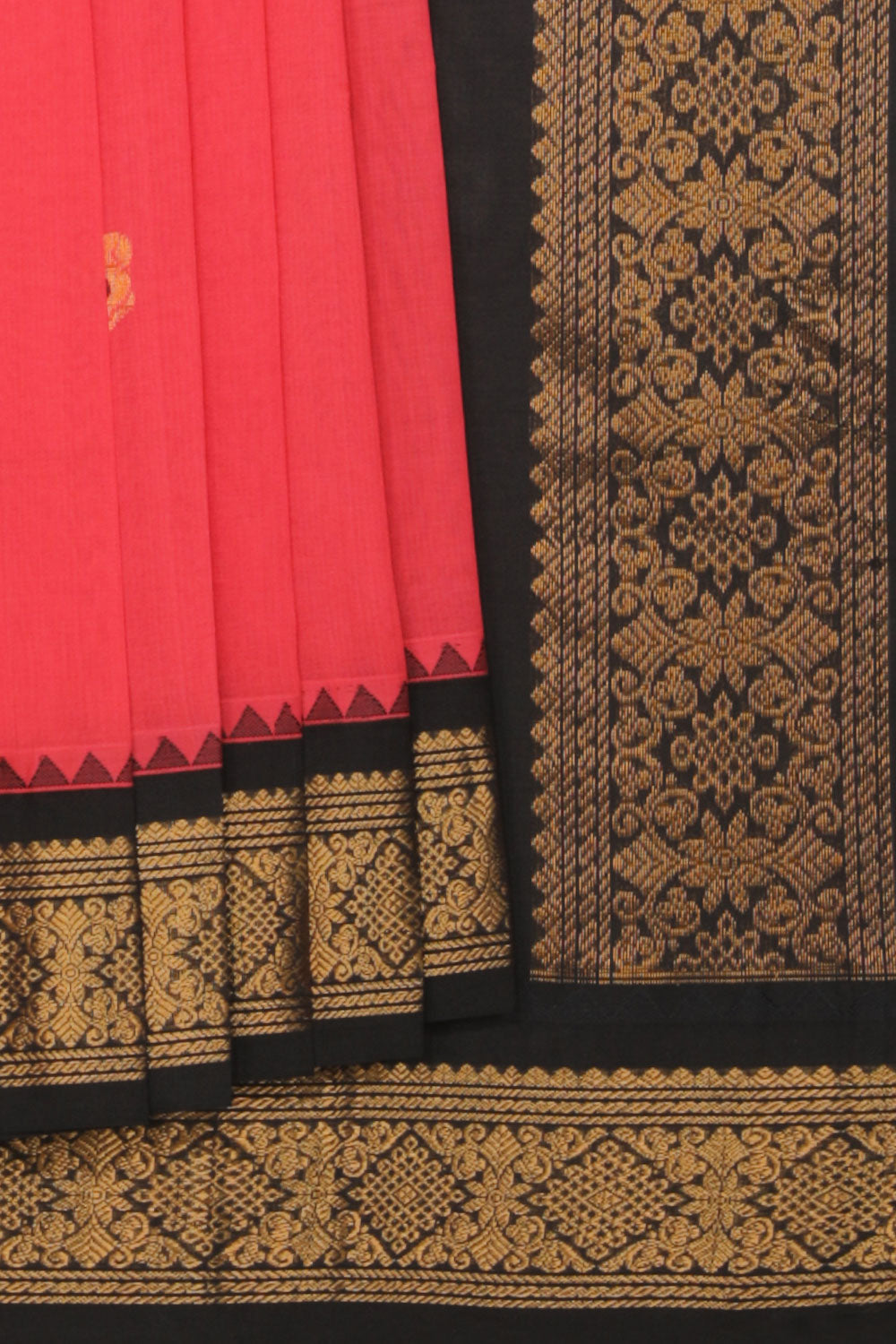 Kalanjali Gadwal Coral Pink Saree – Women's
