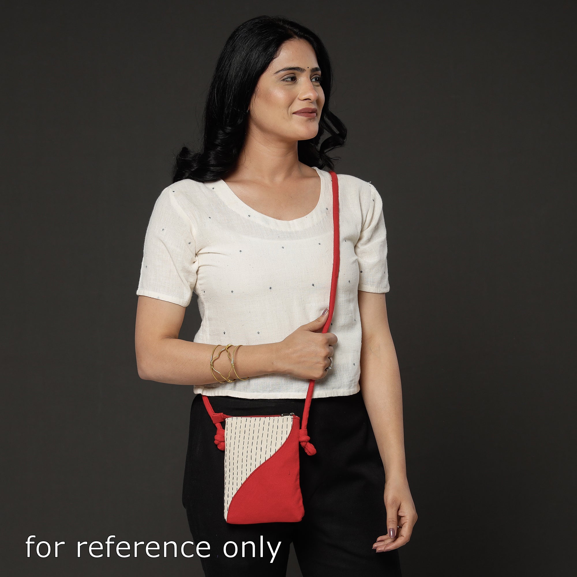 RANGILA DHAGA Black - Hand Embroidered Sling Bag - view 5