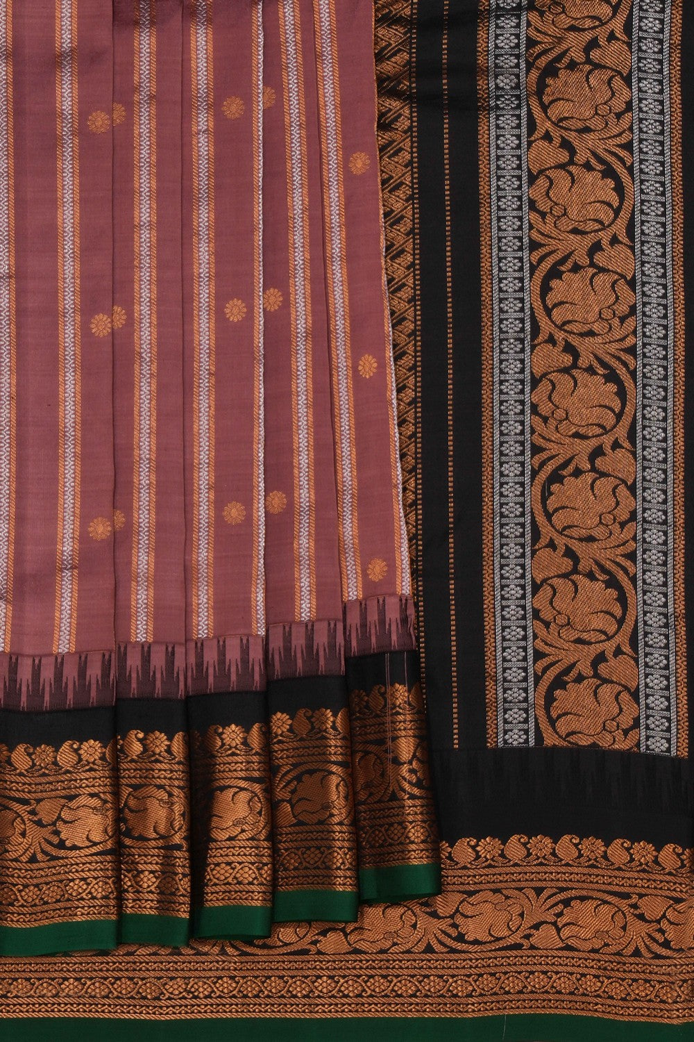 Kalanjali Gadwal Silk Moss Pink Saree – Women's