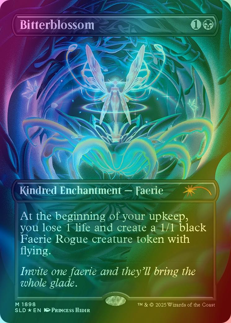 Bitterblossom 1898 borderless – Magic Bitterblossom [1898] [Borderless] [Everyone's Invited] [Secret Lair Drop] [Foil]