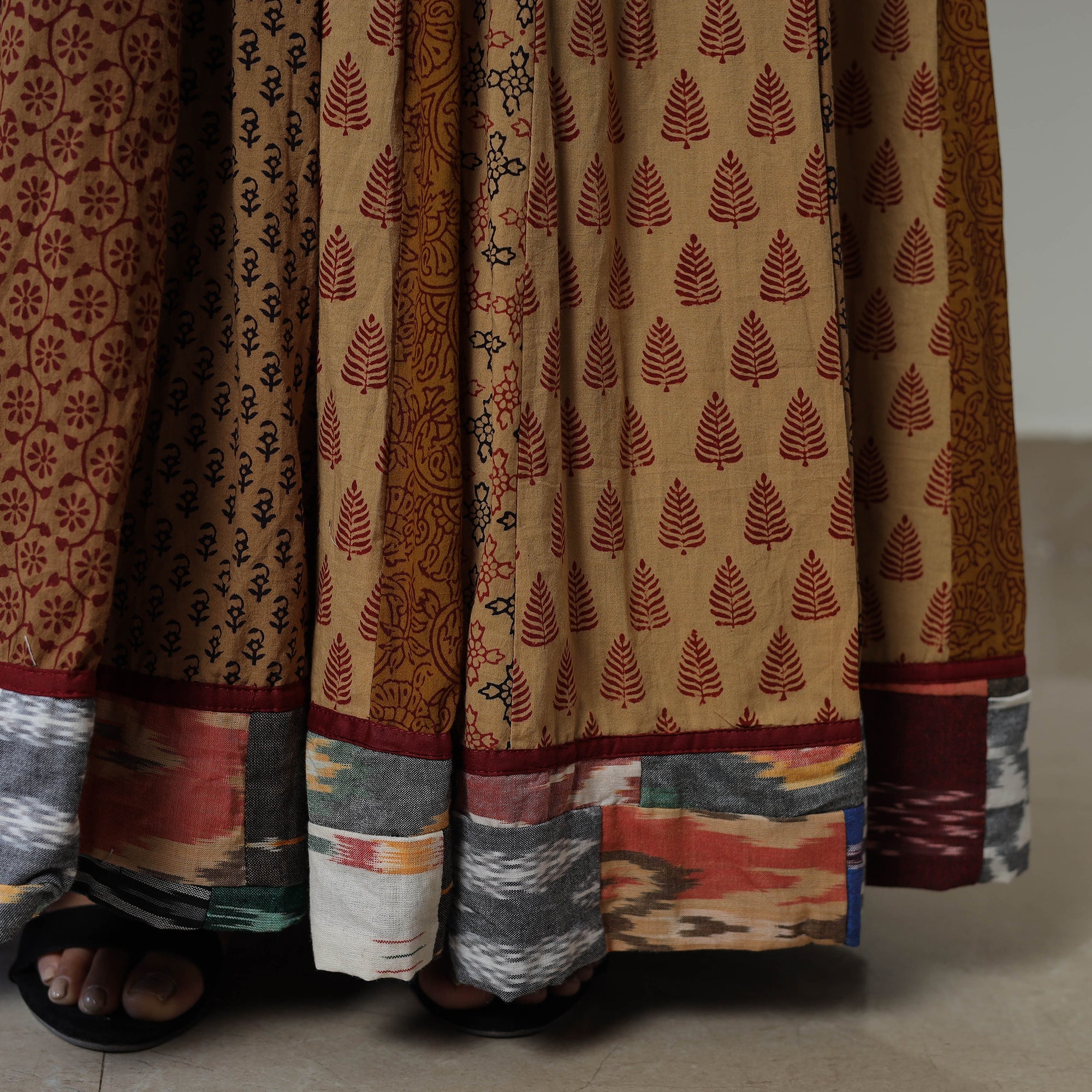 NOORI BAZAR Brown - Bagh Print Skirt with 24 Kali Patchwork 19 - view 6