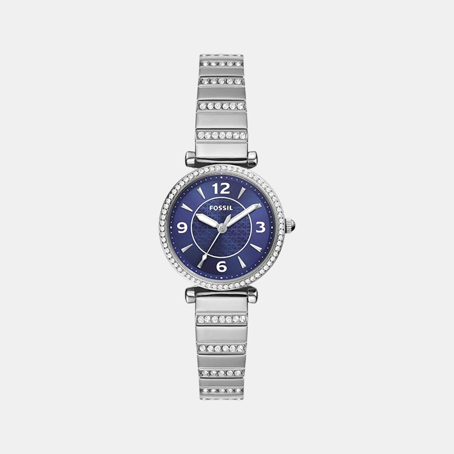 Fossil Carlie Women Quartz Blue Dial Analog Stainless Steel Watch ES5190