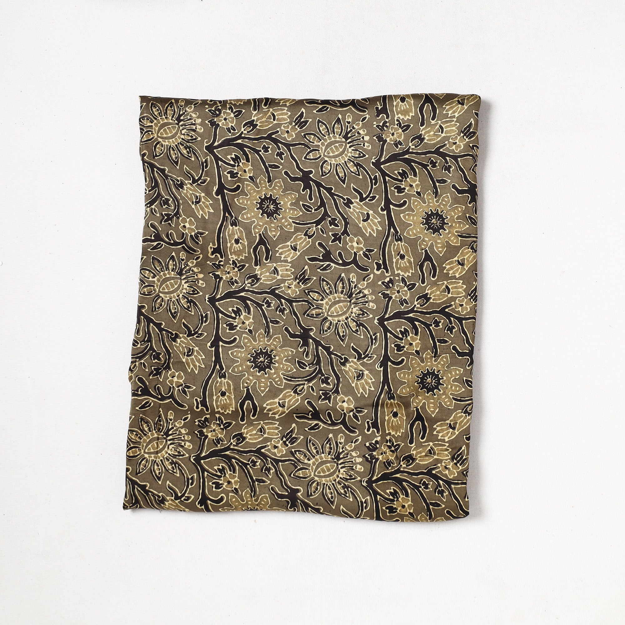 RIYAZ ABDULMAJID KHATRI - AJRAKH Brown - Ajrakh Hand Block Printed Modal Silk Precut Fabric (1.3 meter) 59