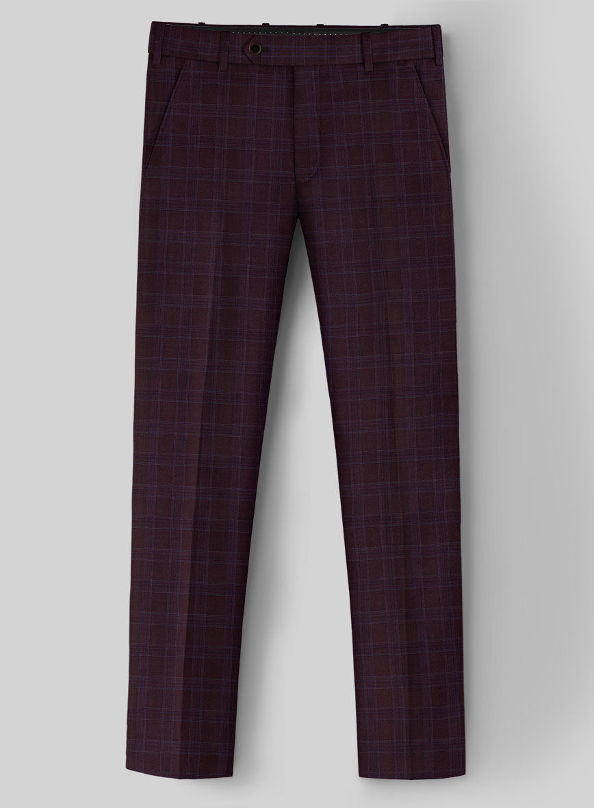 StudioSuits Napolean Gisde Glen Purple Wool Pants