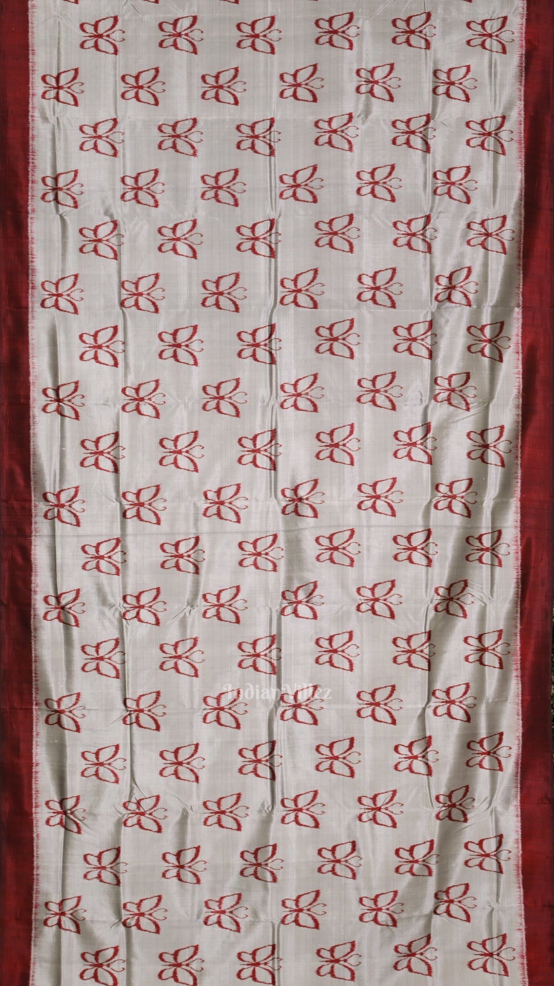 IndianVillèz Gray Maroon Butterfly Designer Contemporary Silk Saree - view 4