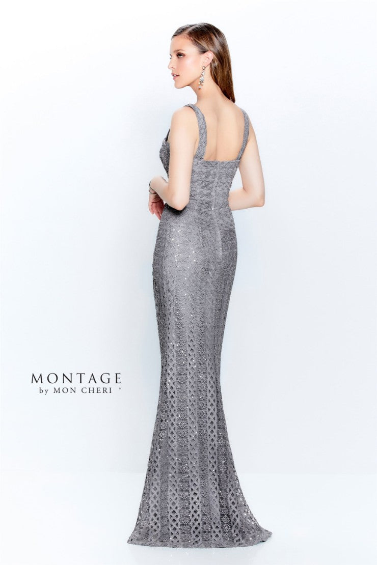 Montage 120916 Sequin Long Metallic Formal Dress - view 2