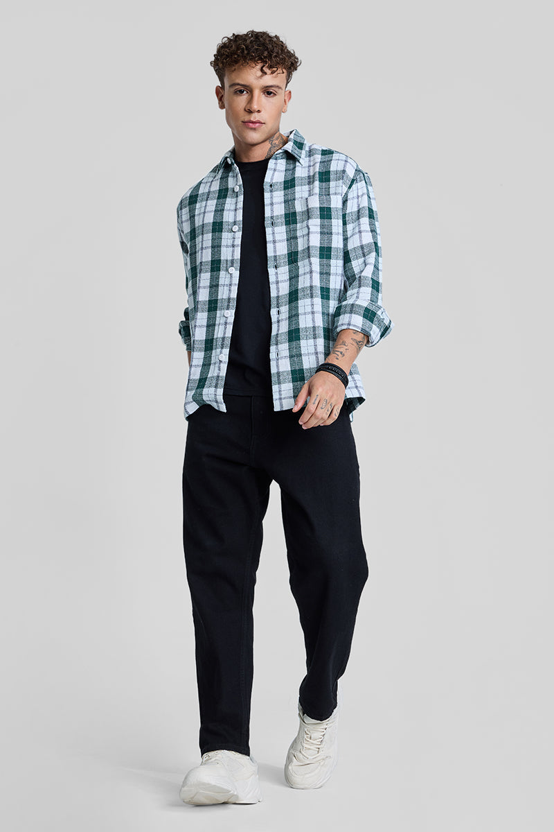 SNITCH Dark Green Box Fit Tartan Shirt - view 3