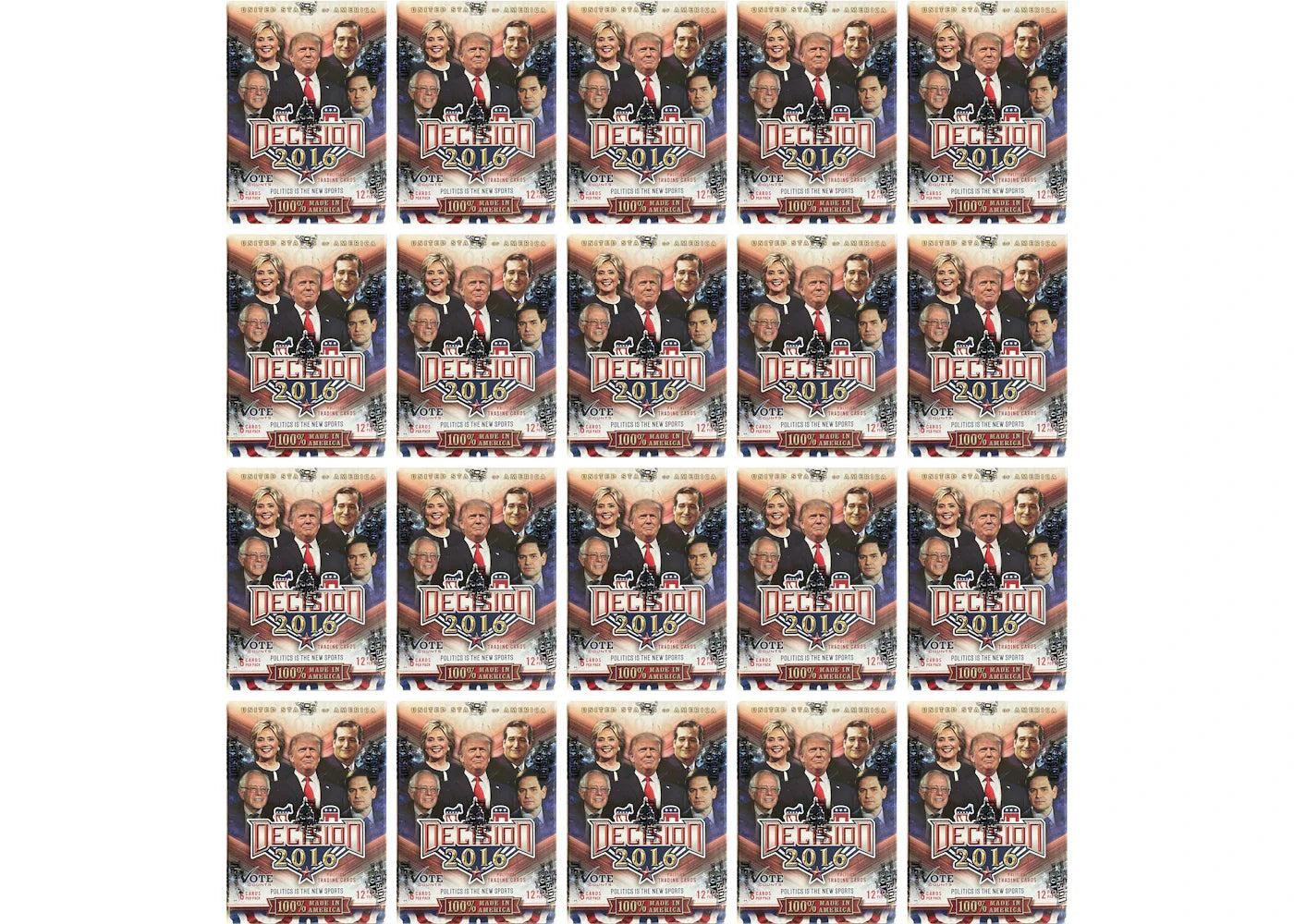 2016 Decision Political Trading Cards Blaster Box 20x Lot