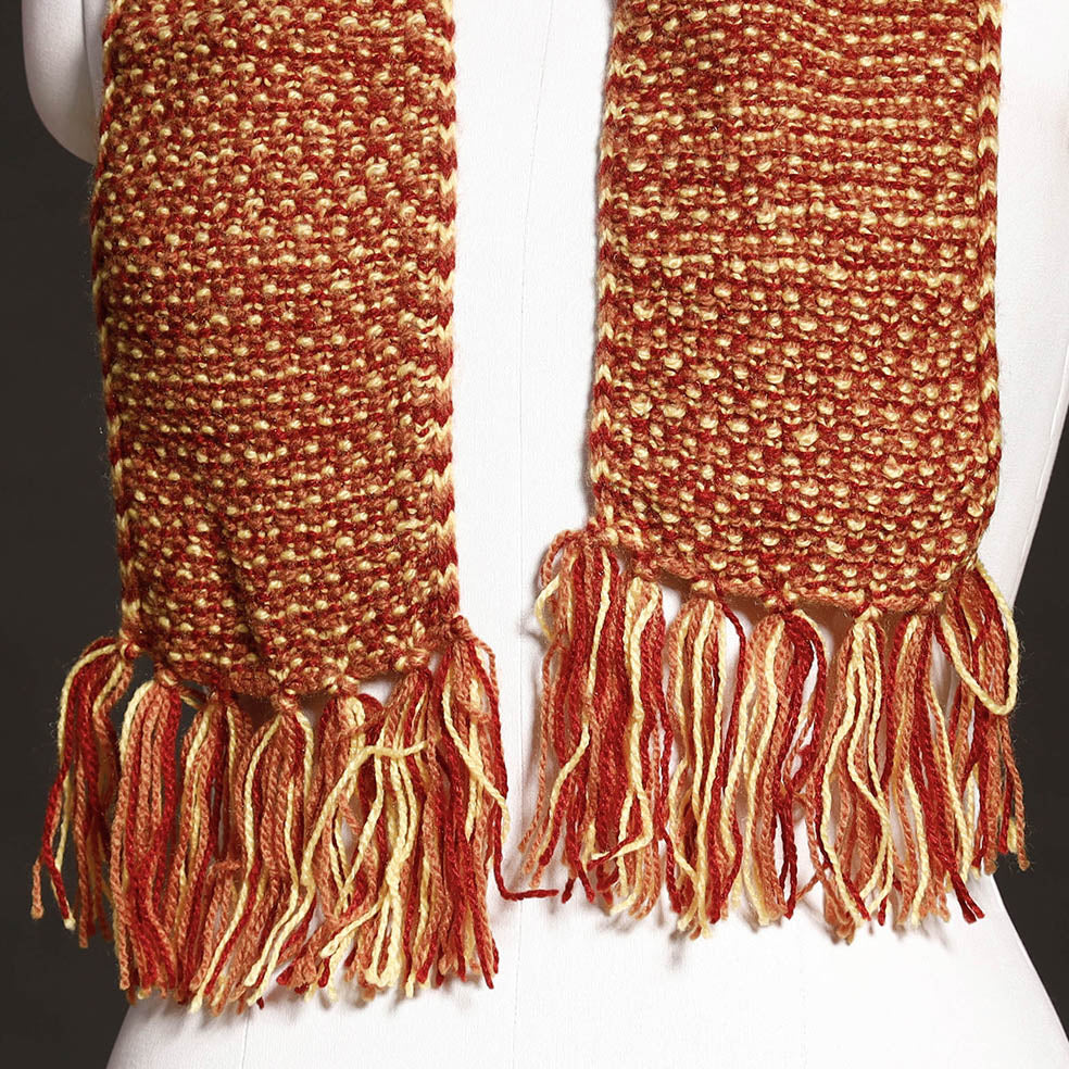 KILMORA Brown - Kumaun Hand Knitted Woolen Muffler (66 in) - view 2
