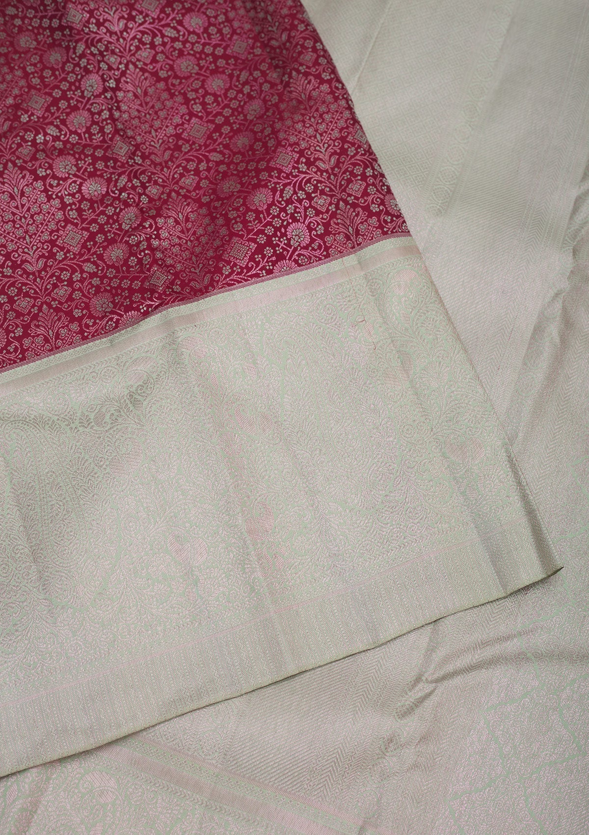Koskii Wine Zariwork Pure Silk Saree – Women's - view 4