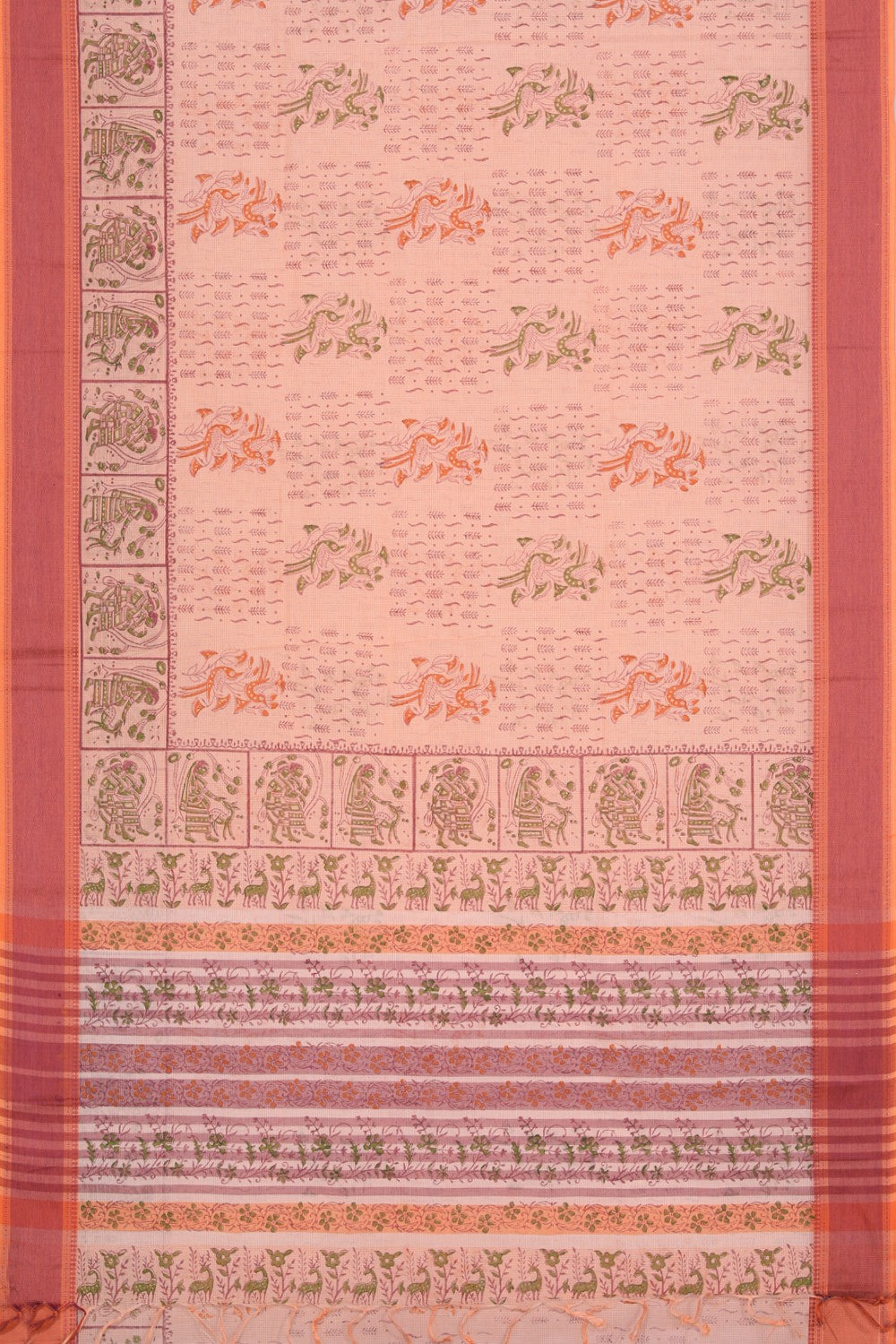 Kalanjali Ethnics Hand block printed cotton saree - view 3