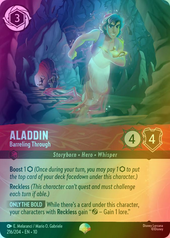 Barreling through epic – Lorcana Aladdin - Barreling Through (Epic) - 216/204 [Whispers in the Well] [Holofoil]