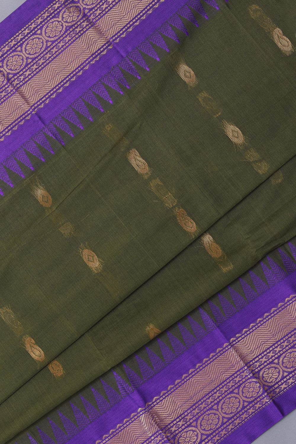 Kalanjali Gadwal Cotton Green Saree – Women's - view 2