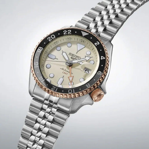 Seiko 5 Sports GMT Asian Limited Edition Mechanical Cream Dial 42.5mm Men SSK046K1 - view 2