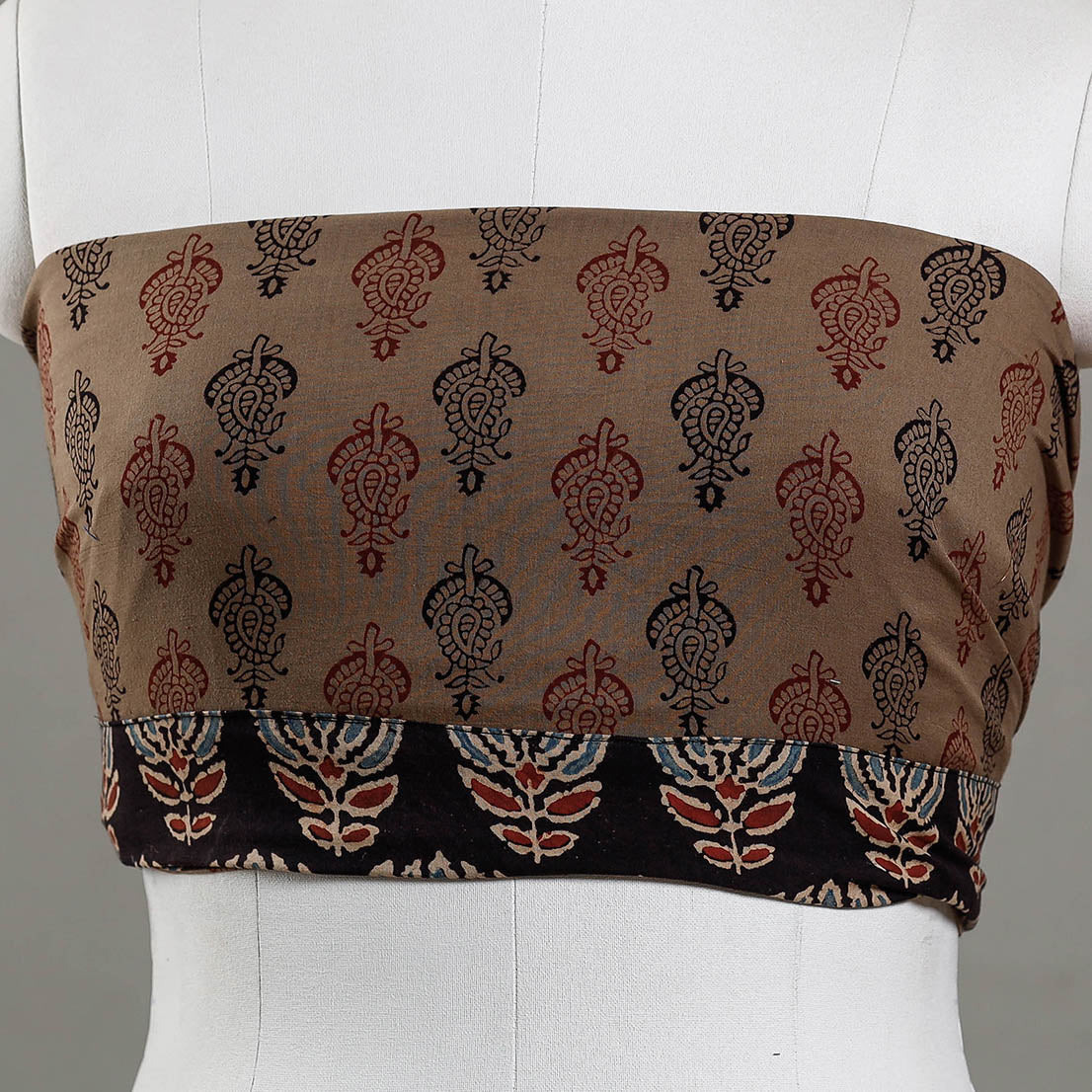 NOORI BAZAR Brown - Bagh Block Printed Cotton Blouse Piece - view 2