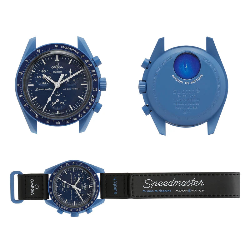 Cop Underdog Swatch x Omega Bioceramic Moonswatch Mission To Neptune - view 2