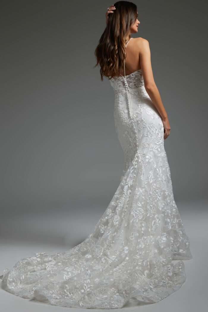 Jovani JB37538 Bridal Gown Floral Mermaid Long Wedding Dress - view 2