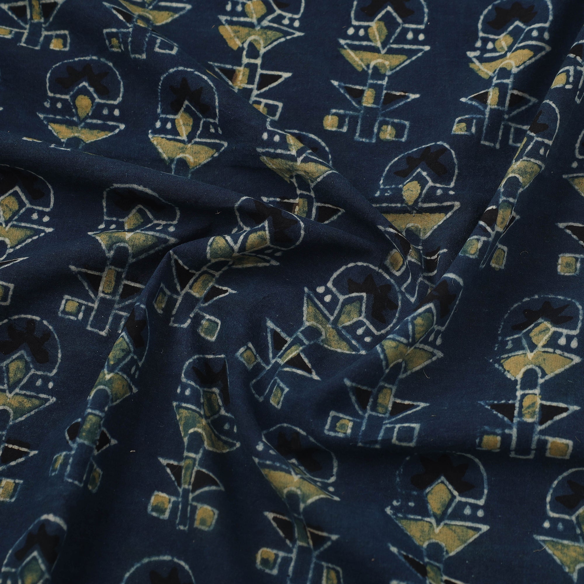 KACHCHH JI CHHAAP Blue - Block Print Cotton Natural Dyed Ajrakh Fabric 48 - view 3