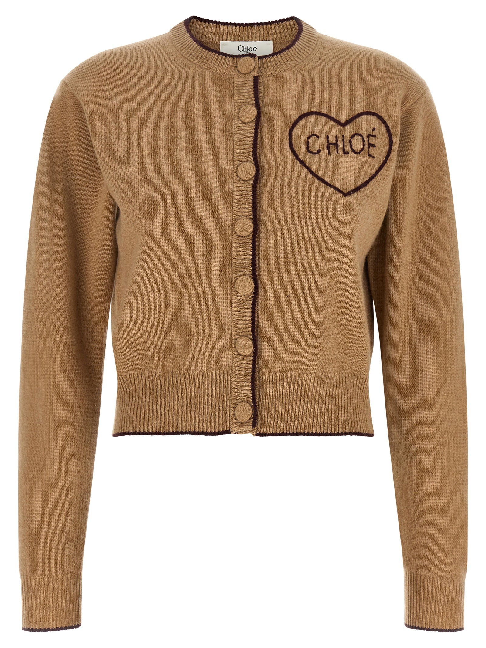 Chloé Heart Intarsia Cardigan – 70% wool 30% cachemire
