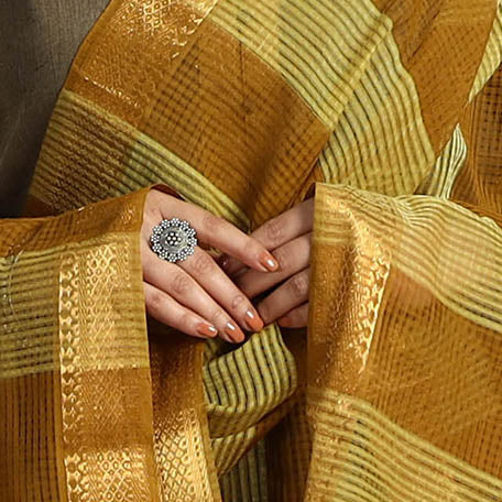 SOUTH KARGHA Brown - Handloom Cotton Mangalagiri Dupatta 38 - view 4