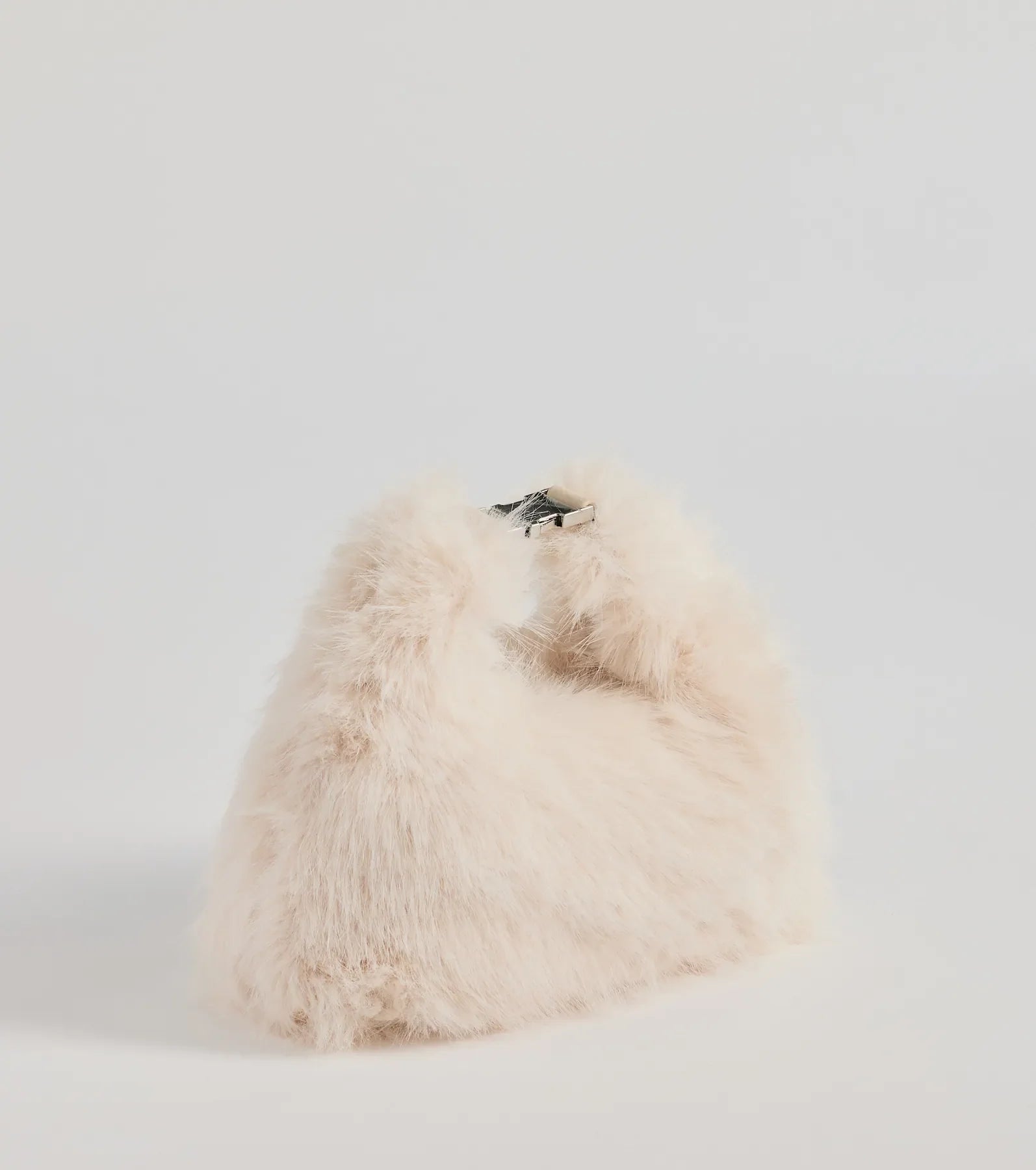 Windsor Glitzy Luxe Faux Fur Handbag – IVORY