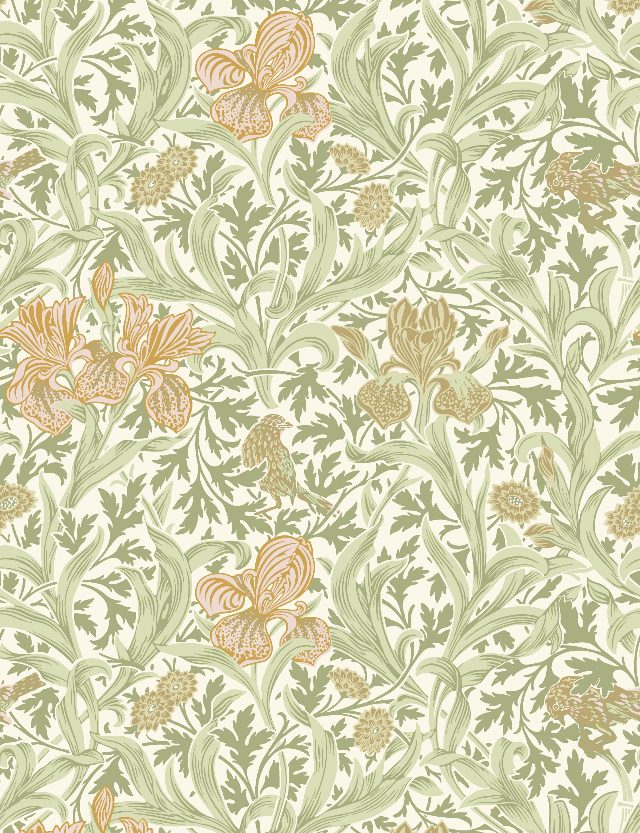 Lulu and Georgia Iris Wallpaper by Morris & Co. - view 6