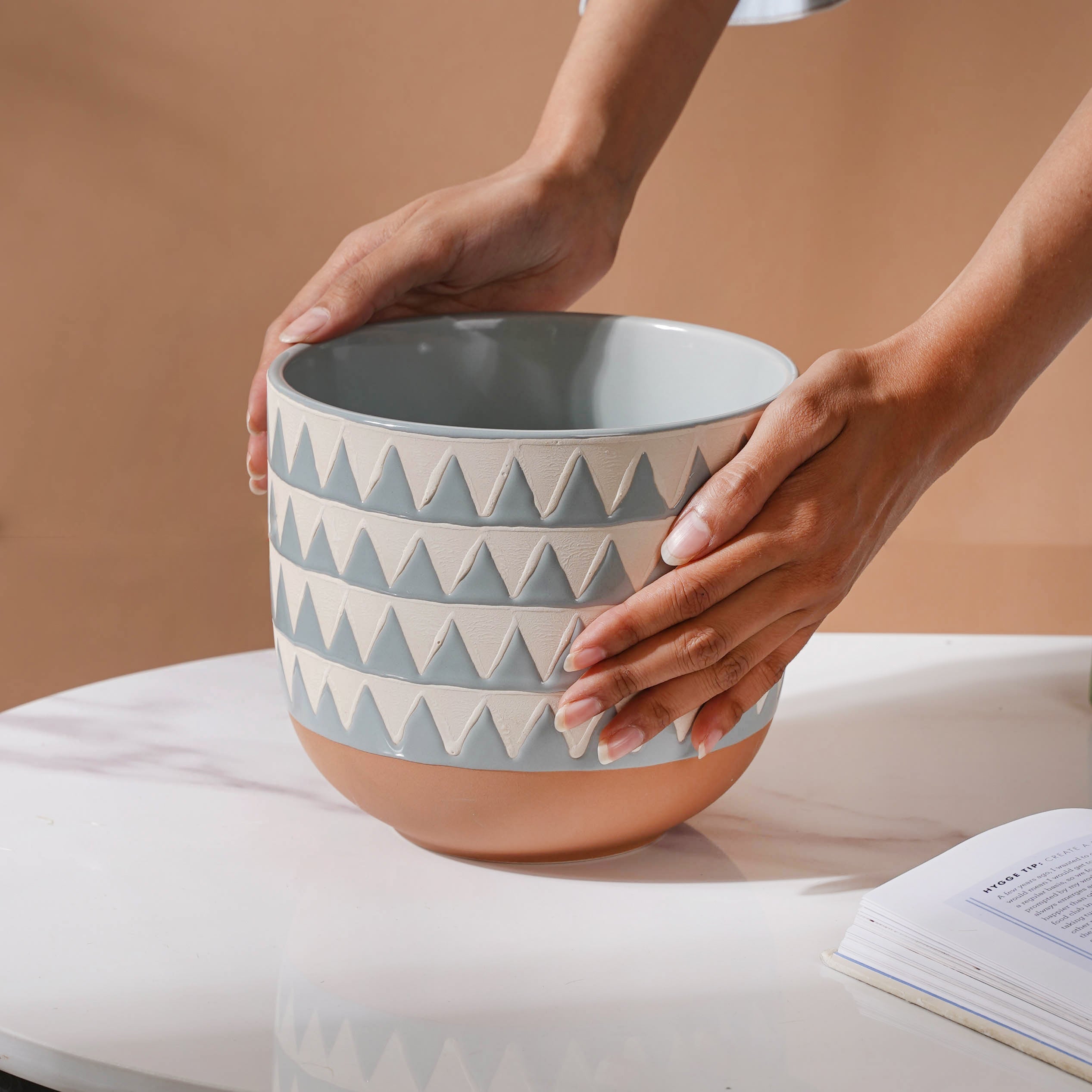Nestasia Chevron Blue Vase - view 2