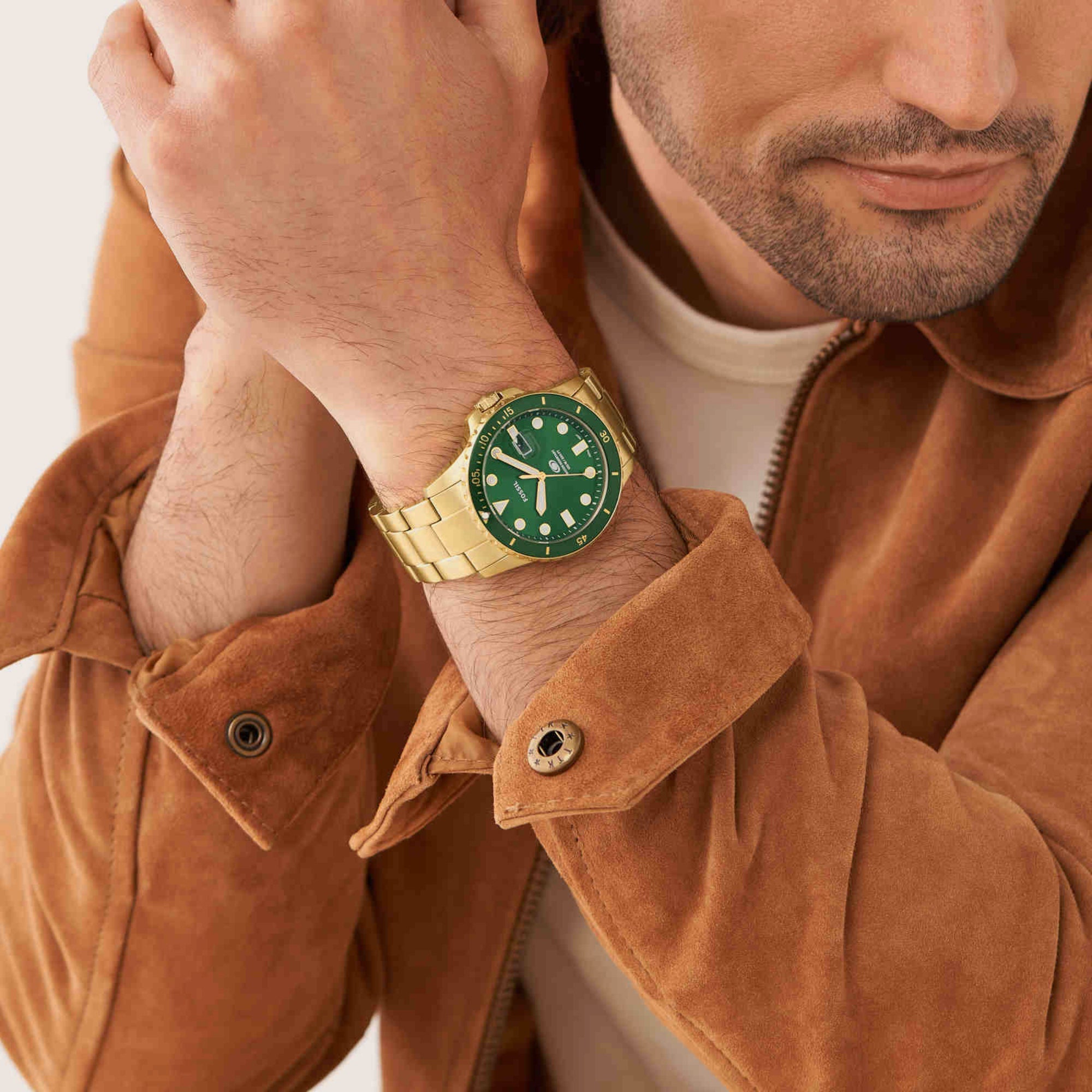 Fossil Blue Dive Men Quartz Green Dial Analog Stainless Steel Watch FS5950 - view 4