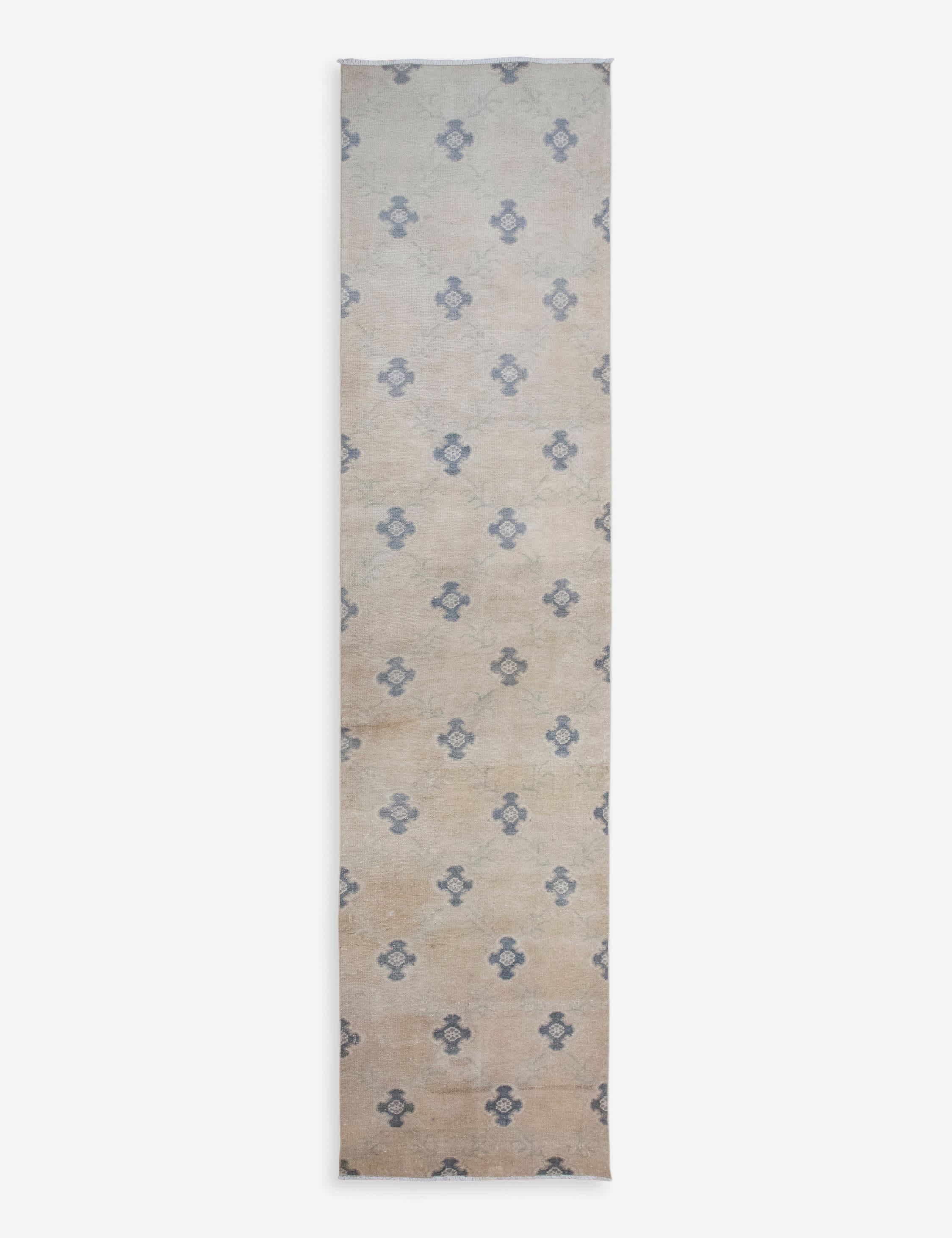 Lulu and Georgia Vintage Turkish Hand-Knotted Wool Runner Rug No. 321, 2'4" x 10'4"