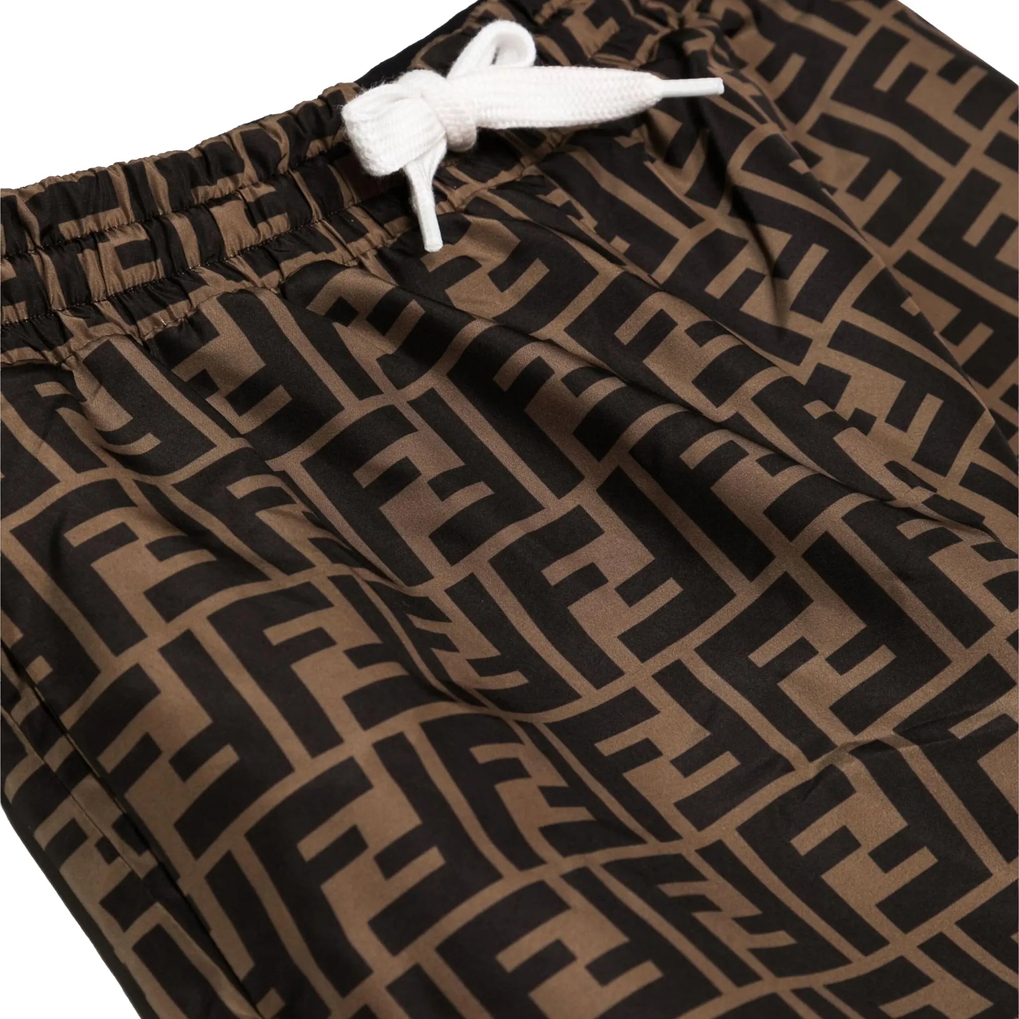 Fendi FF Logo Kids Brown Sweatpants - view 3