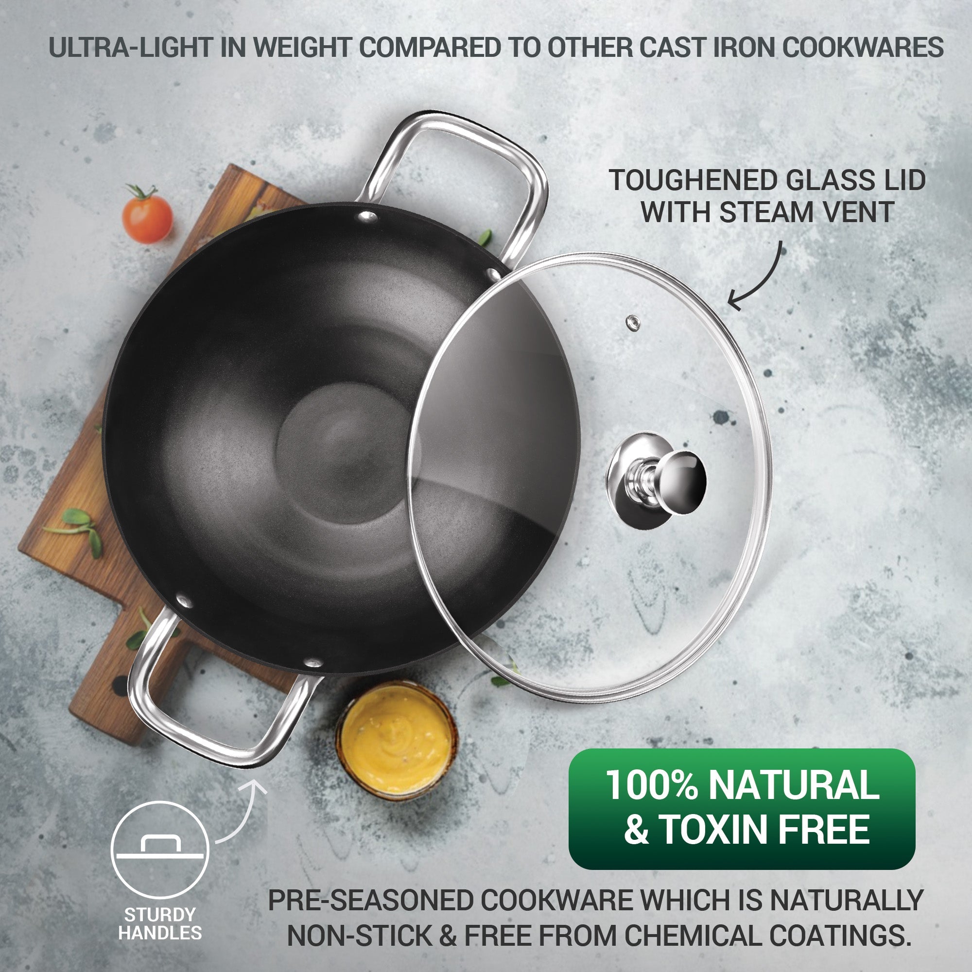 Non Stick Iron Kadhai (Milton Procook) – Black - view 5