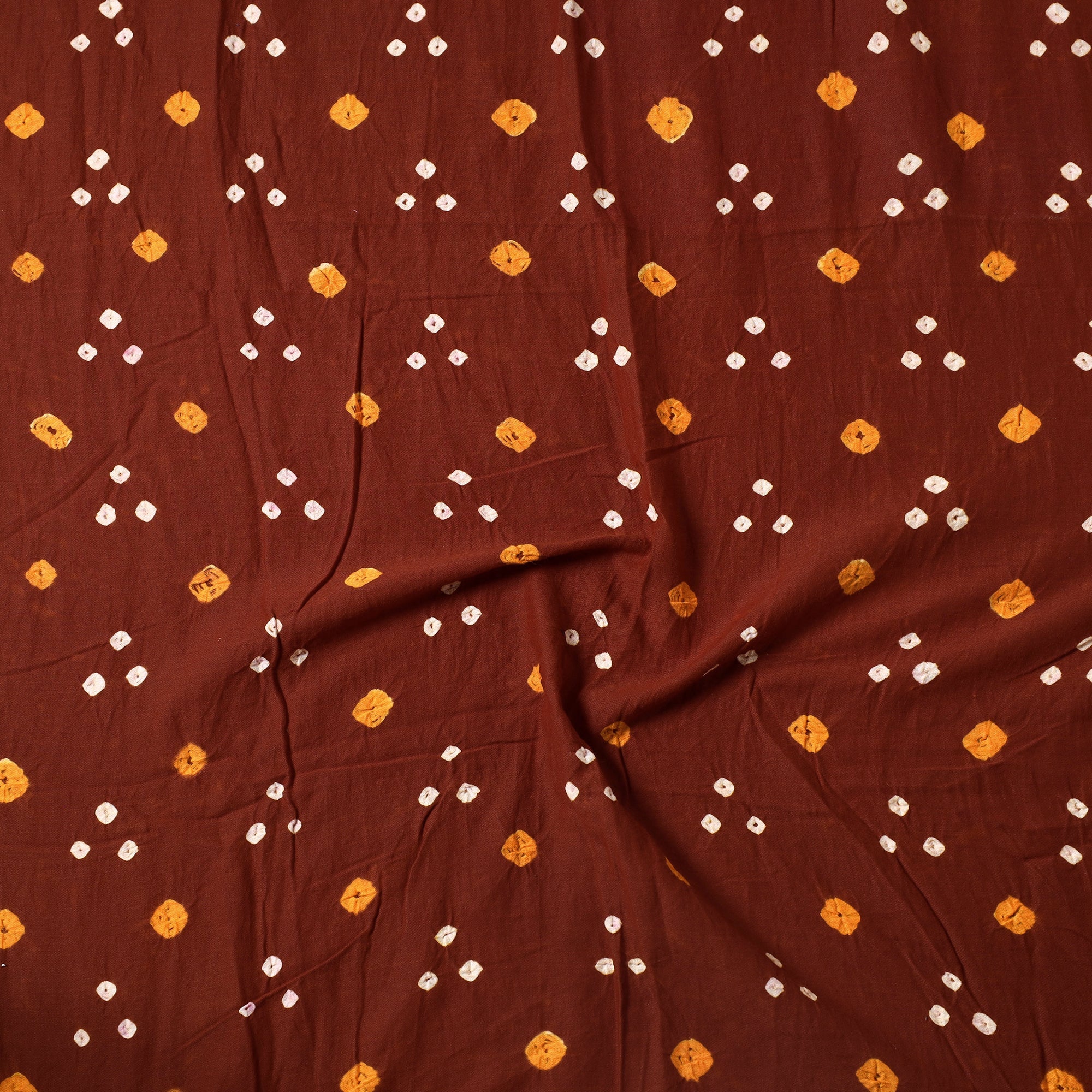 KACHCHH JI CHHAAP Brown - Kutch Bandhani Tie-Dye Mul Cotton Precut Fabric (0.7 meter) 31 - view 2