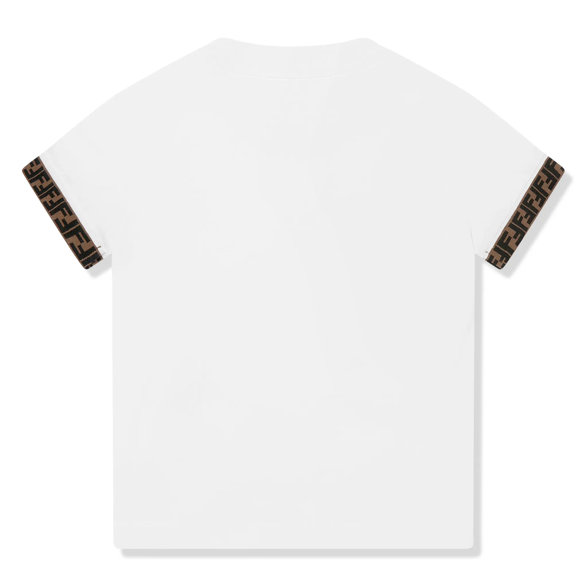 Fendi Logo Trim Kids White T Shirt - view 2