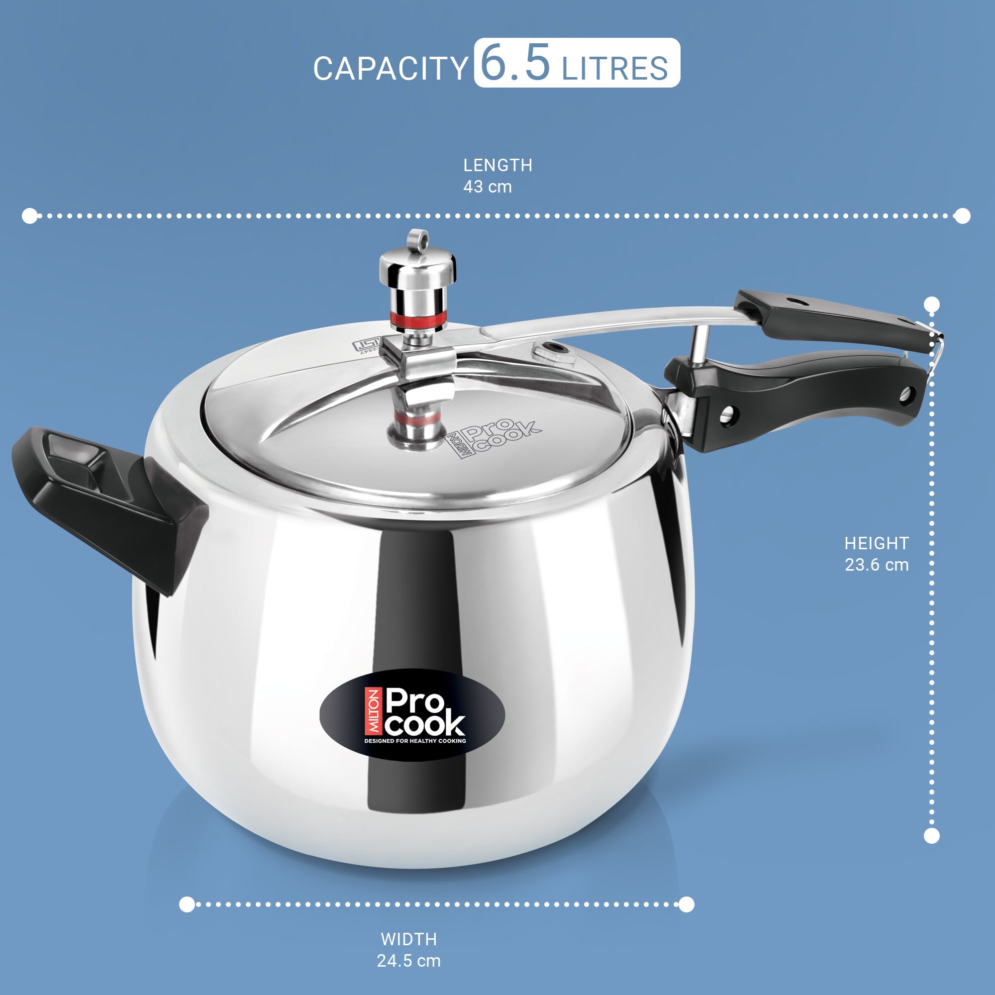Pressure Cooker Inner Lid Curve Aluminium Induction (Milton Procook) - view 11