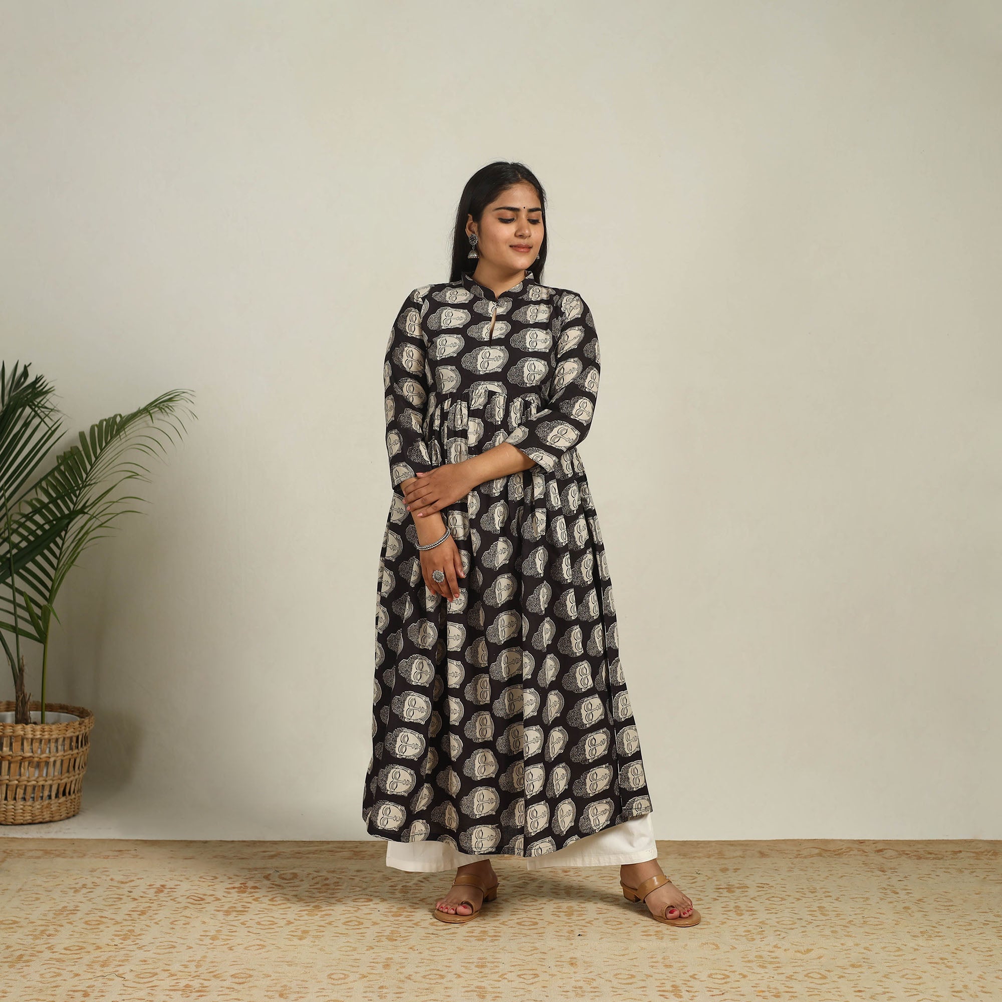 ITOKRI CASUALS Black - Printed Cotton Flared Kalamkari Kurta 15 - view 3