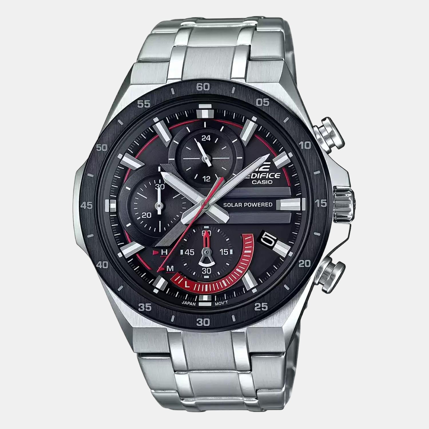 Casio Edifice Men Quartz Black Dial Chronograph Stainless Steel Watch EX487 - view 2