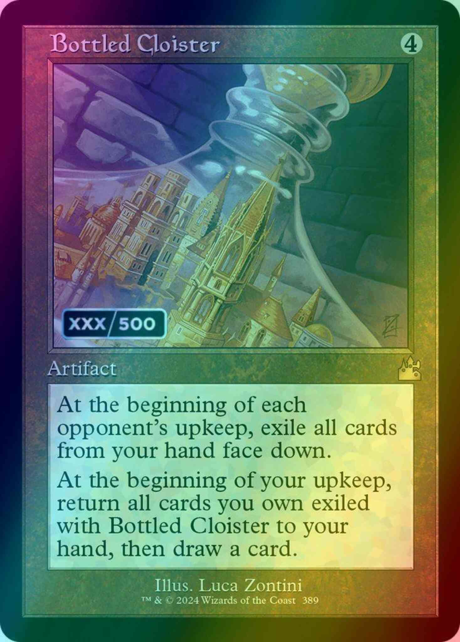 Serial numbered 389z – Magic Bottled Cloister - Serial Numbered [389z] [Retro Frame] [Ravnica Remastered] [Foil]
