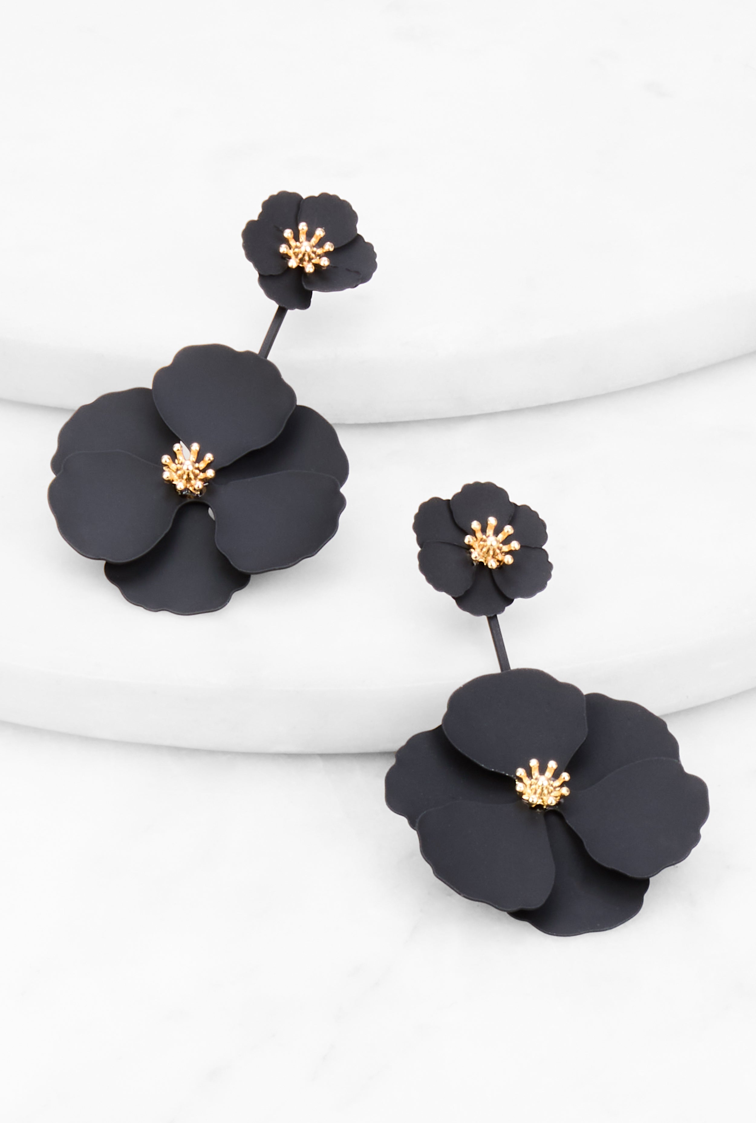 Rainbow Shops Double Flower Drop Earrings – Women's - view 2