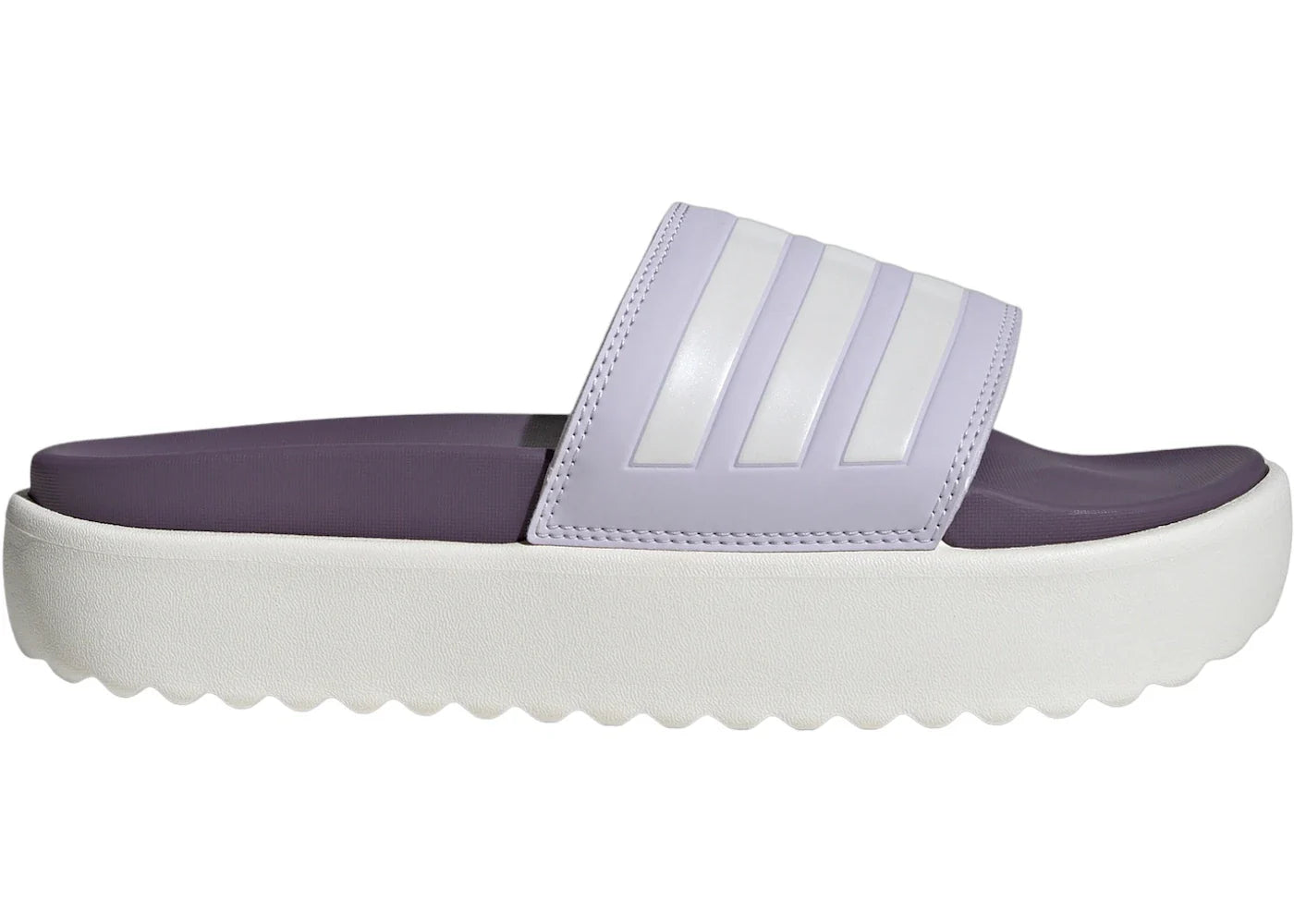 adidas Adilette Platform Slides Silver Dawn Zero Metalic Shadow Violet (Women's)